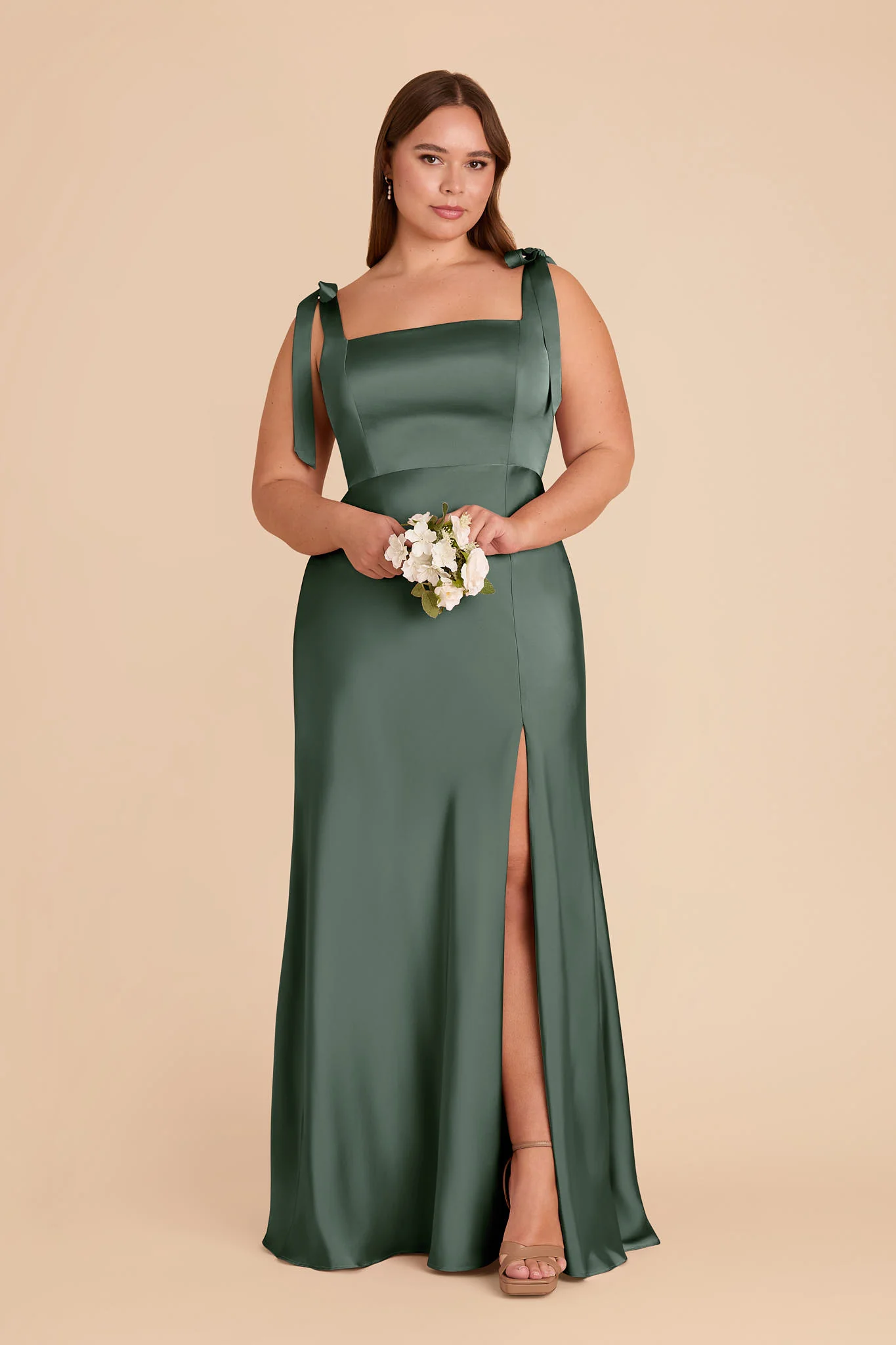Alex Matte Satin Dress - Eucalyptus - Image 6