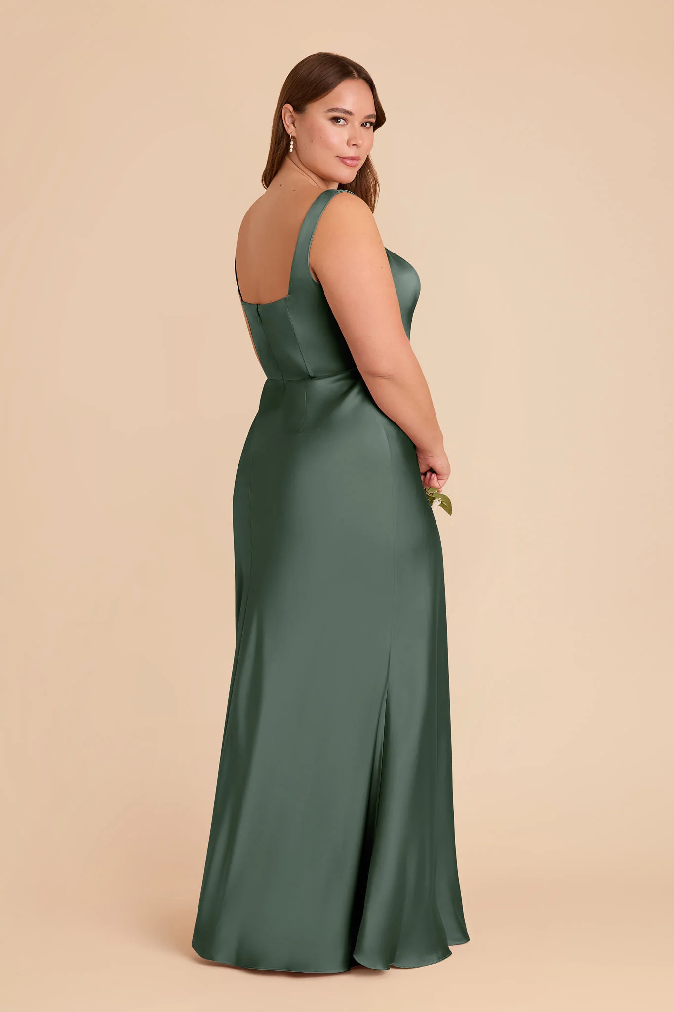 Alex Matte Satin Dress - Eucalyptus - Image 7