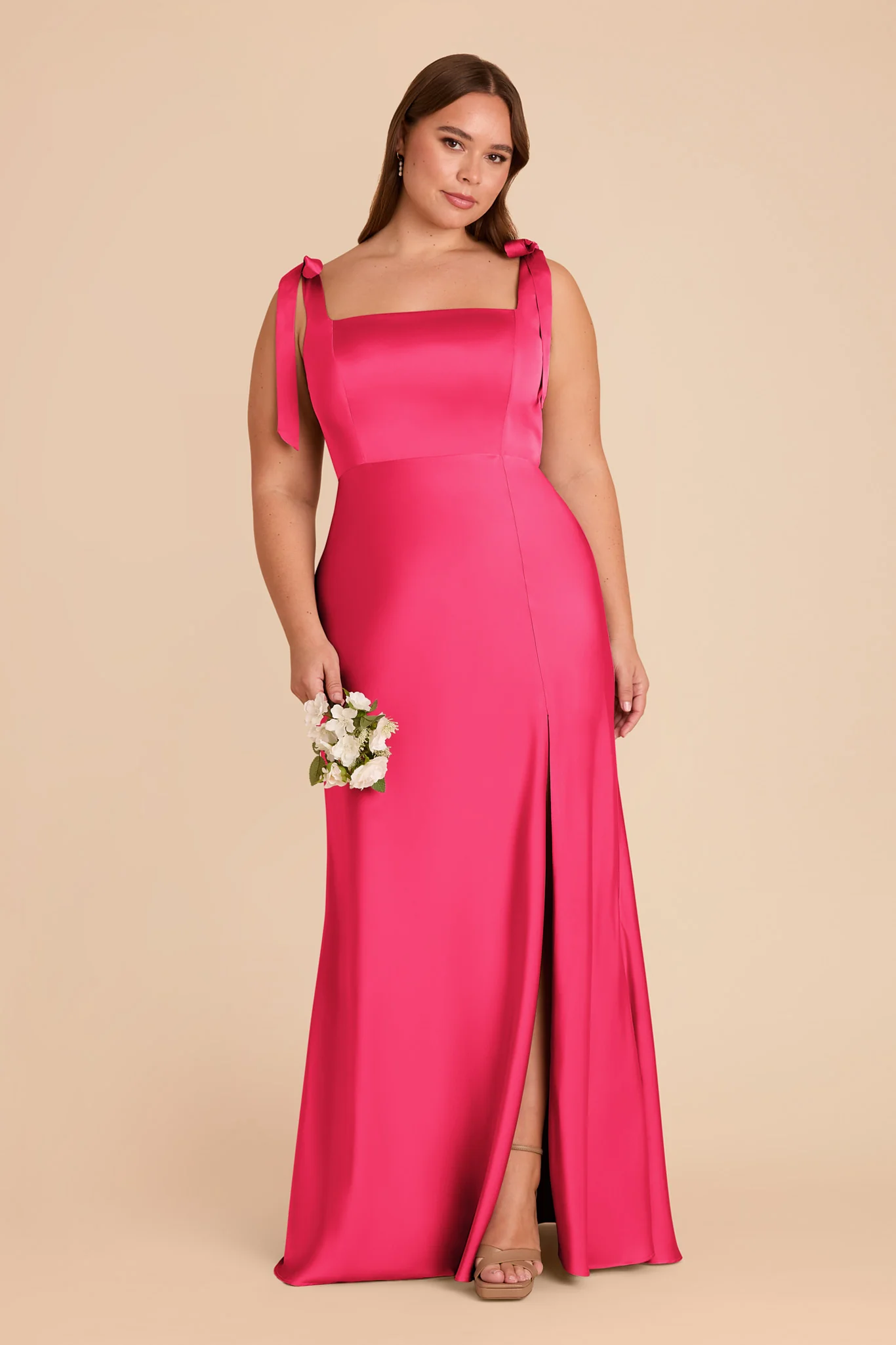 Alex Matte Satin Dress - Fuchsia - Image 6