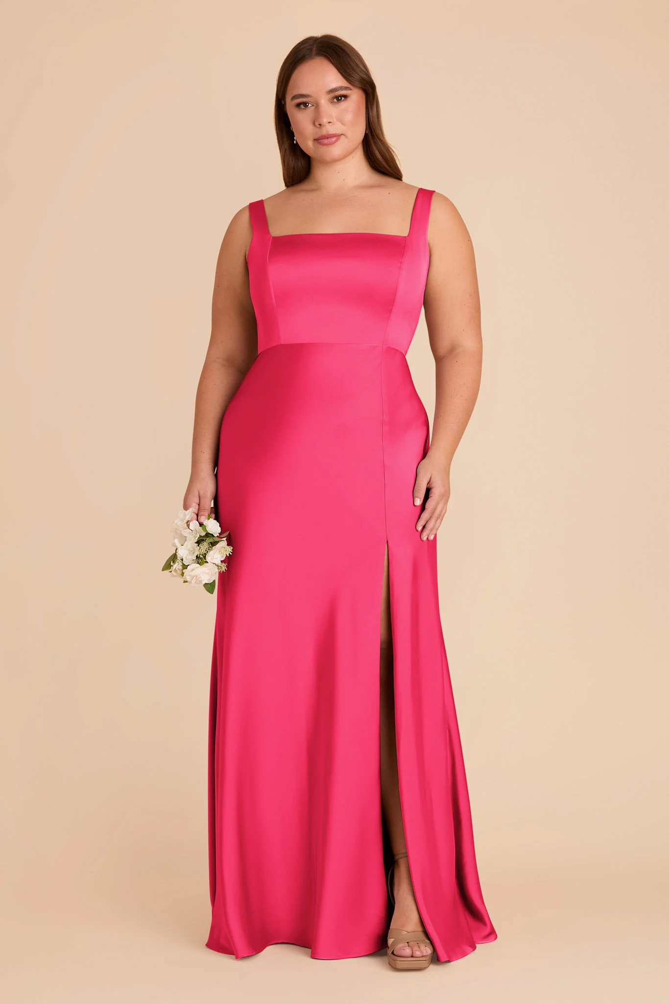 Alex Matte Satin Dress - Fuchsia - Image 7
