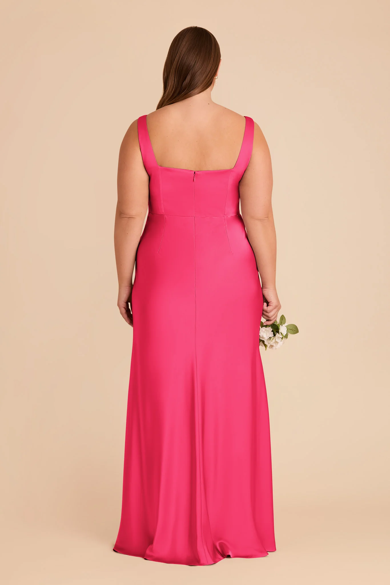 Alex Matte Satin Dress - Fuchsia - Image 9