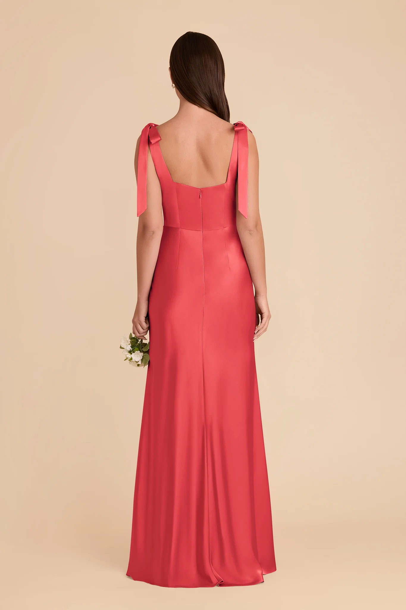 Alex Matte Satin Dress - Guava - Image 4