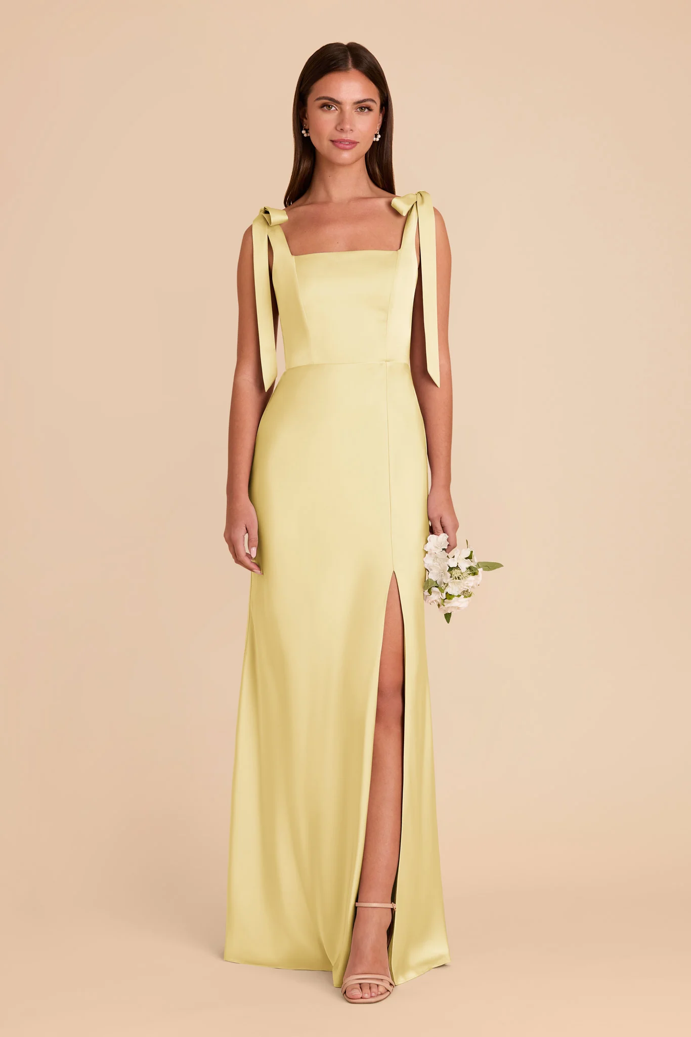 Alex Matte Satin Dress - Lemon Sorbet