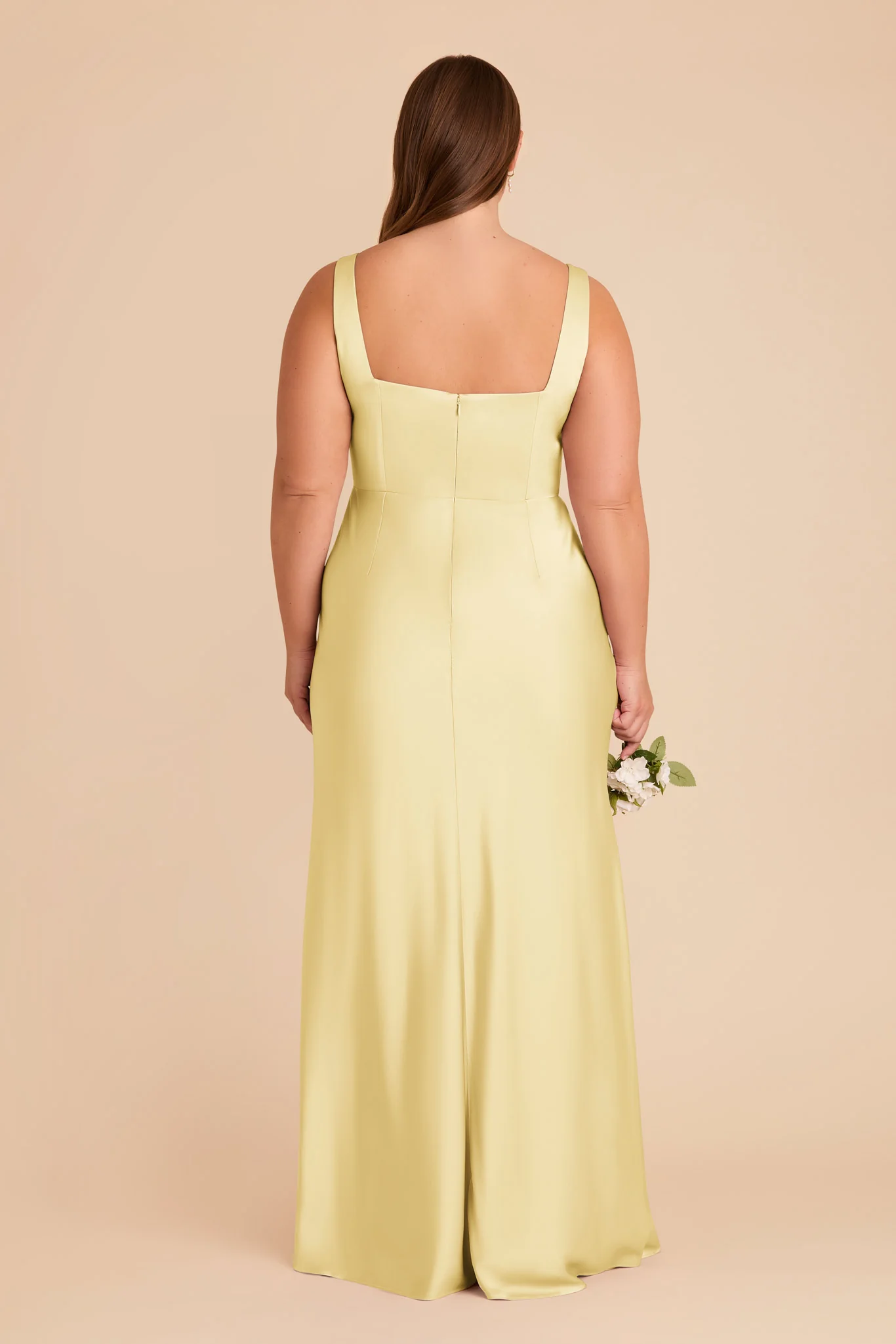 Alex Matte Satin Dress - Lemon Sorbet - Image 10