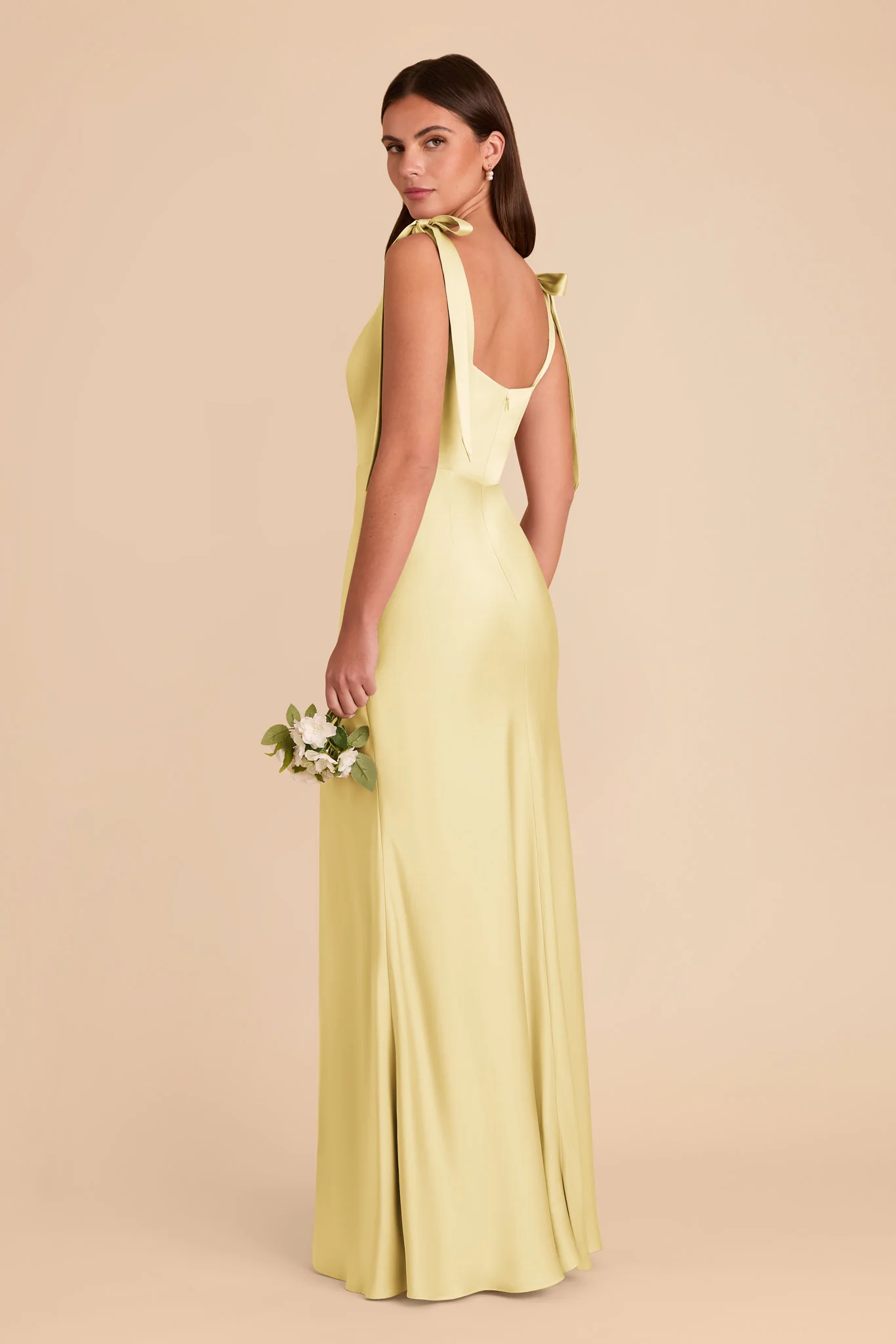 Alex Matte Satin Dress - Lemon Sorbet - Image 5
