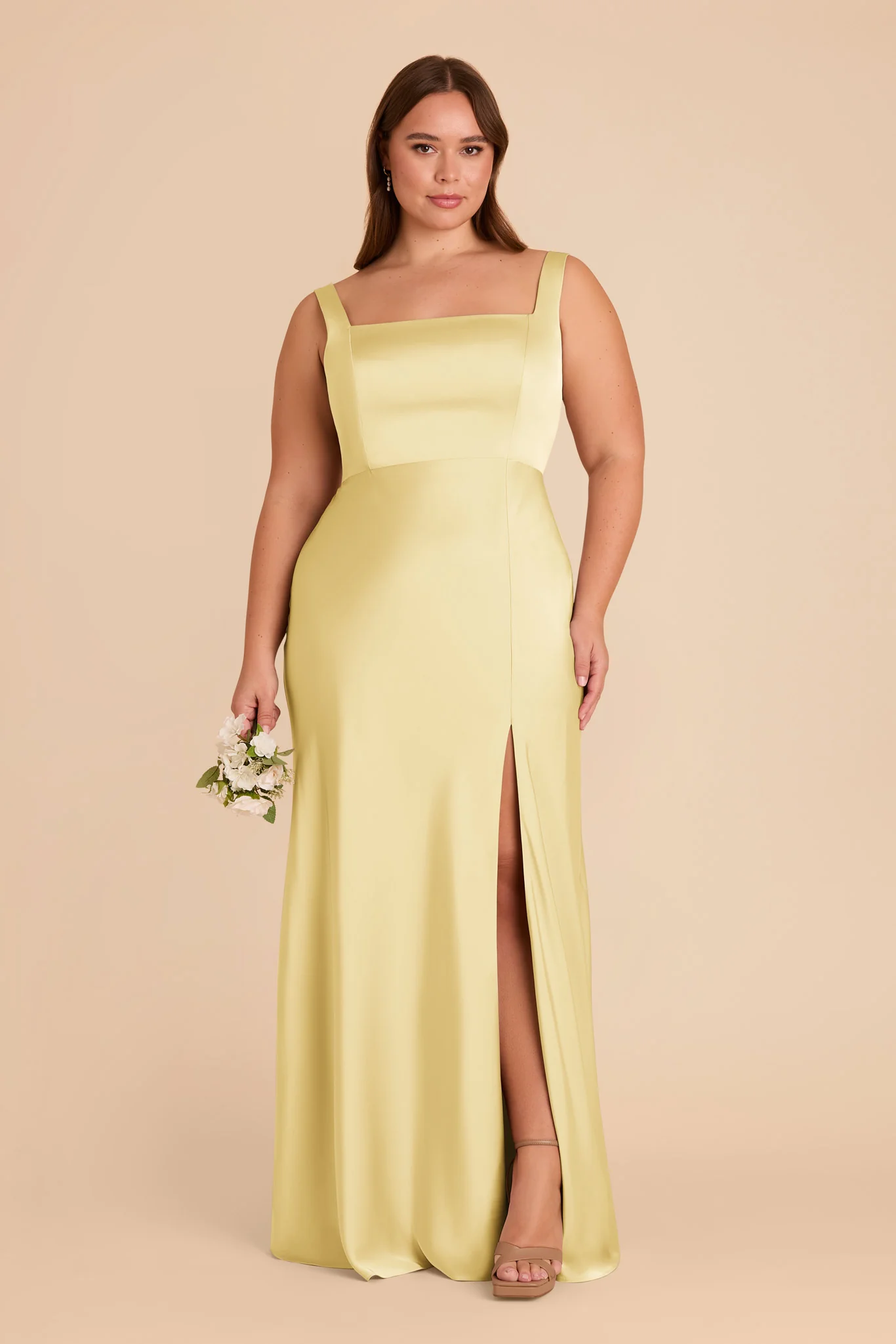 Alex Matte Satin Dress - Lemon Sorbet - Image 7