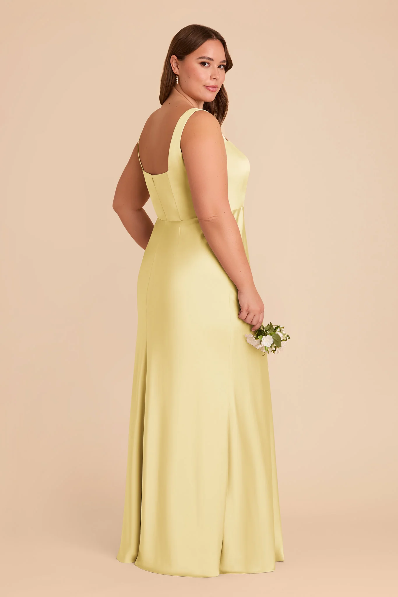 Alex Matte Satin Dress - Lemon Sorbet - Image 9