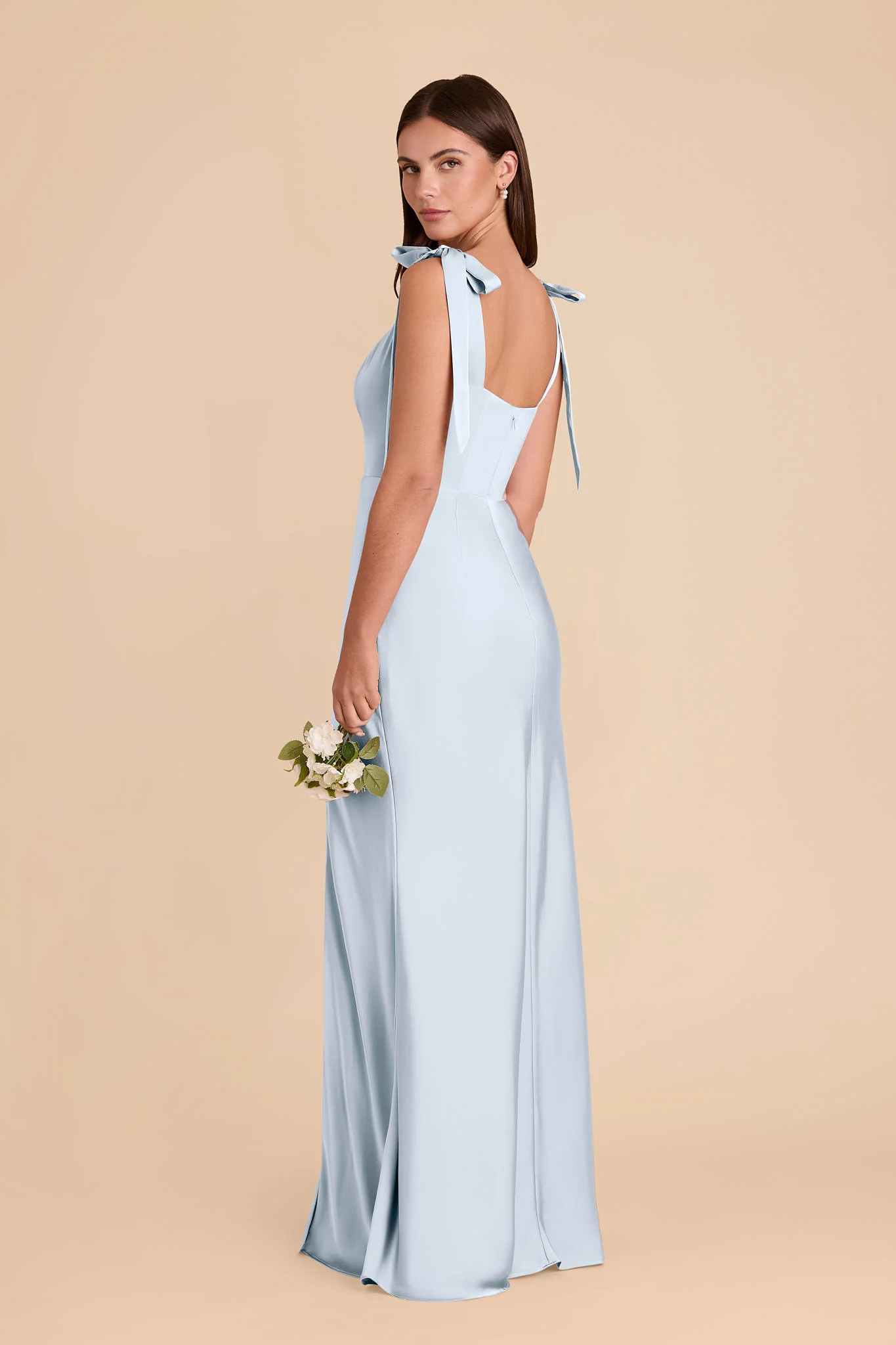 Alex Matte Satin Dress - Mist Blue - Image 4
