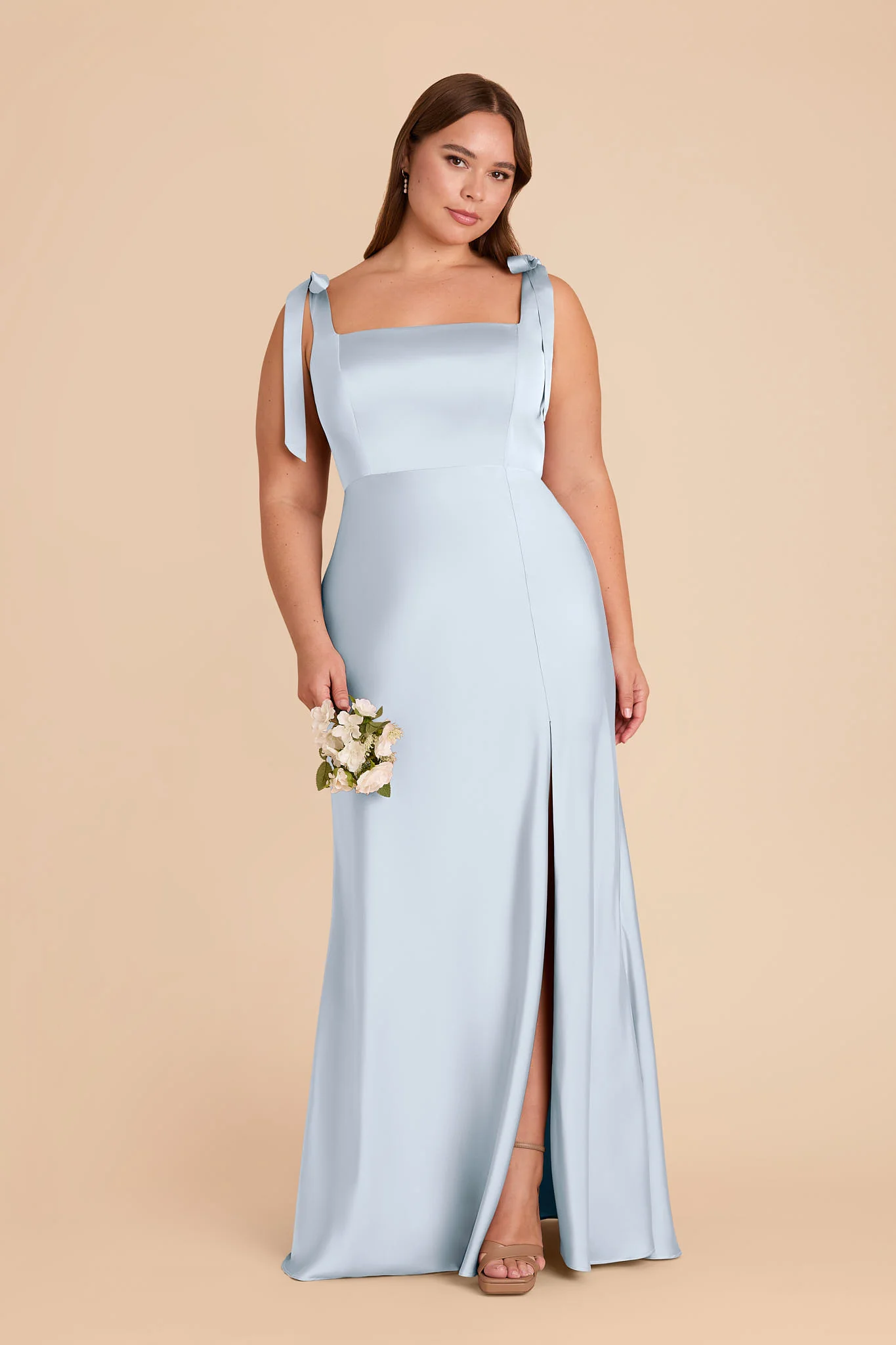 Alex Matte Satin Dress - Mist Blue - Image 6