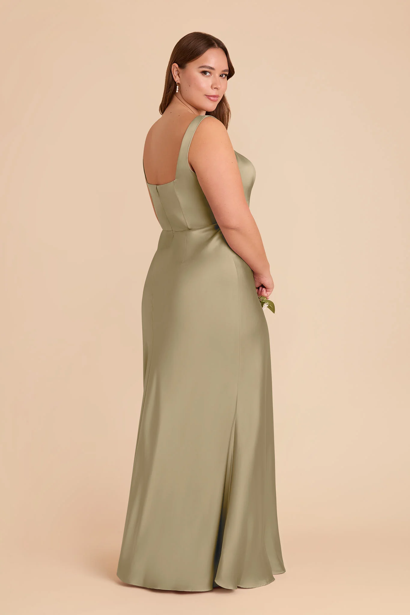 Alex Matte Satin Dress - Moss Green - Image 7