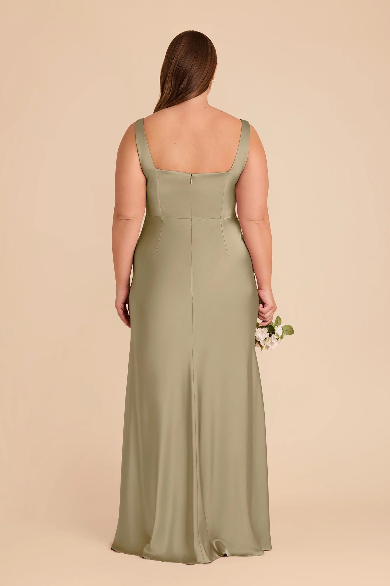 Alex Matte Satin Dress - Moss Green - Image 8