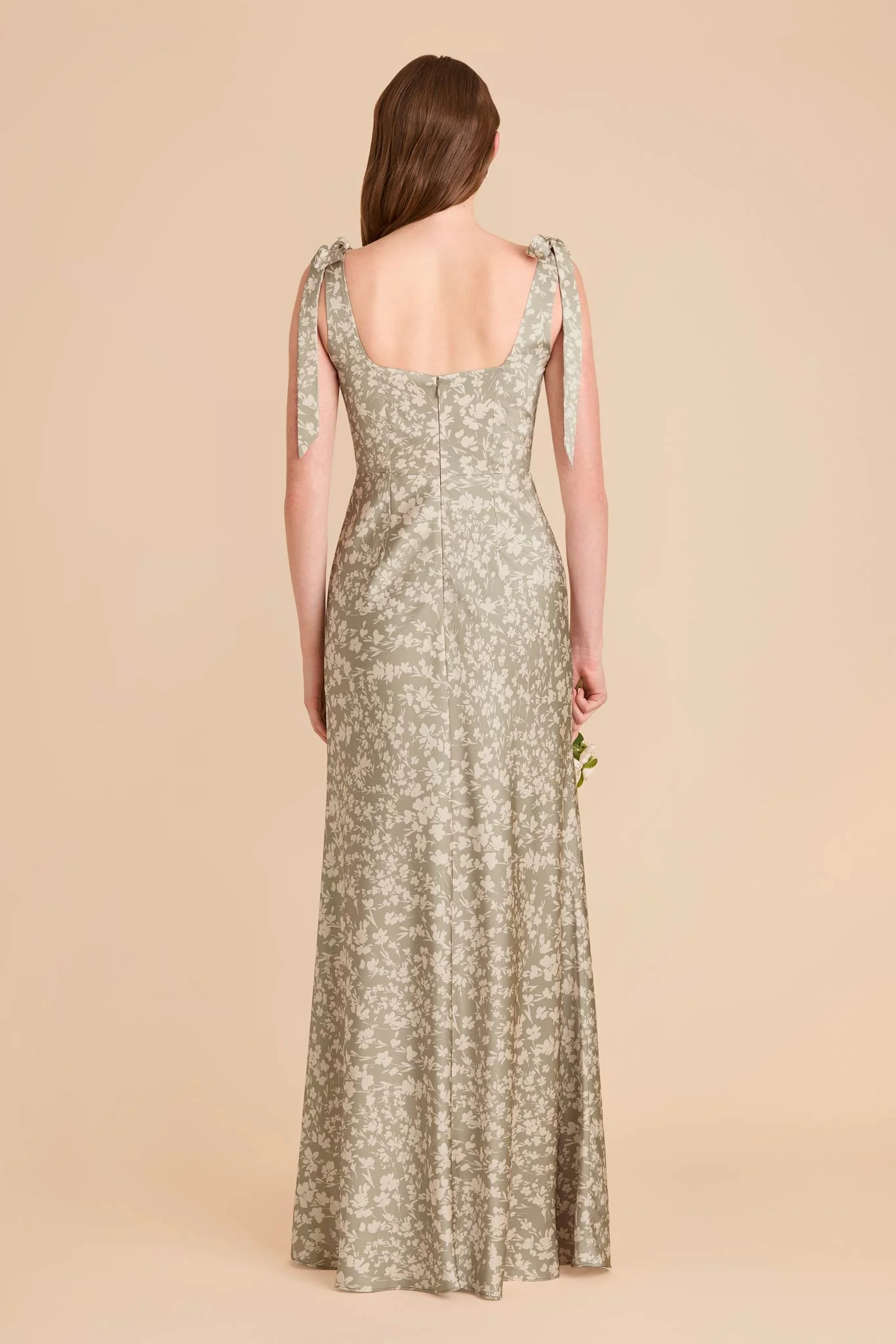 Alex Matte Satin Dress - Moss Green Dreamy Floral - Image 5