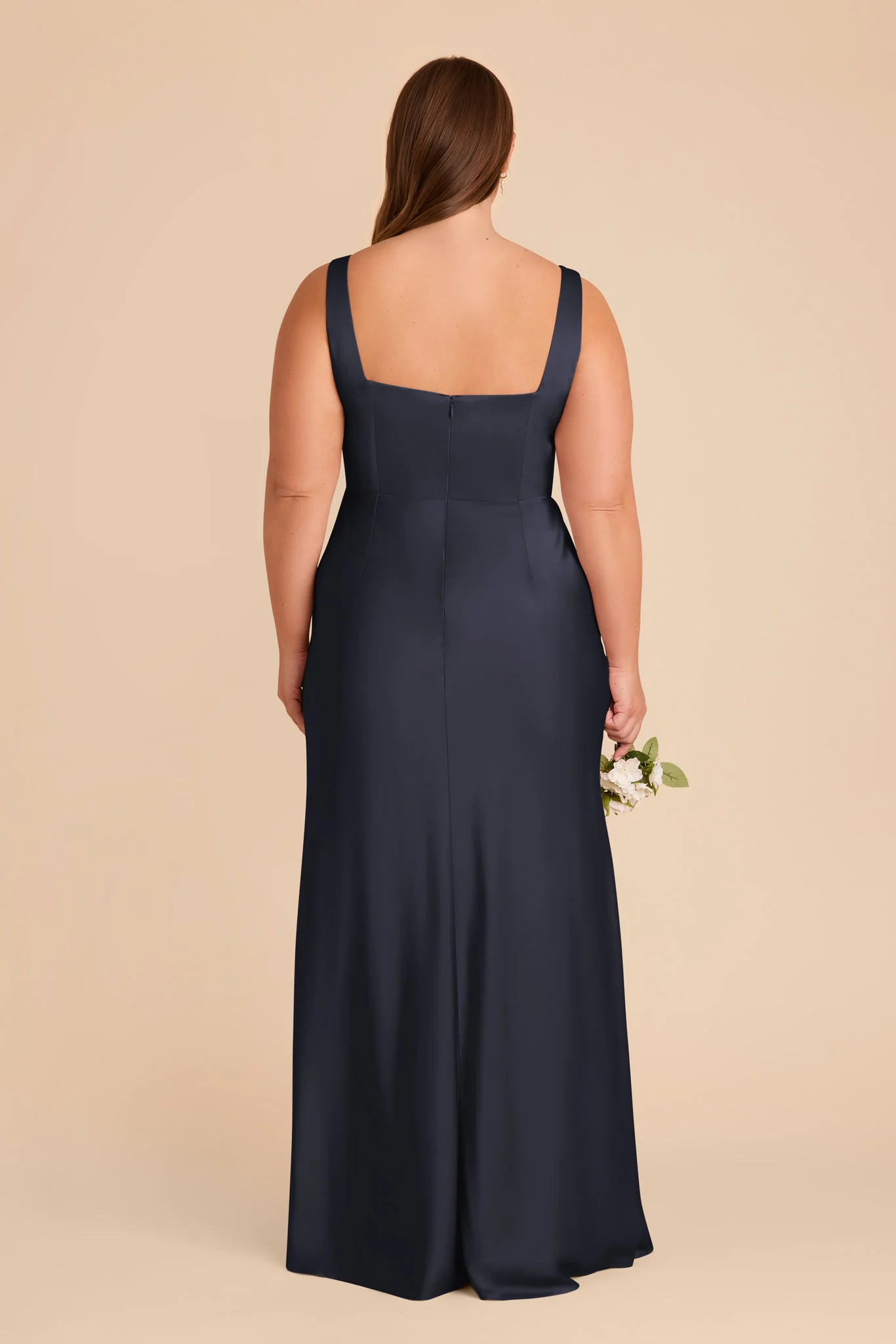 Alex Matte Satin Dress - Navy - Image 10