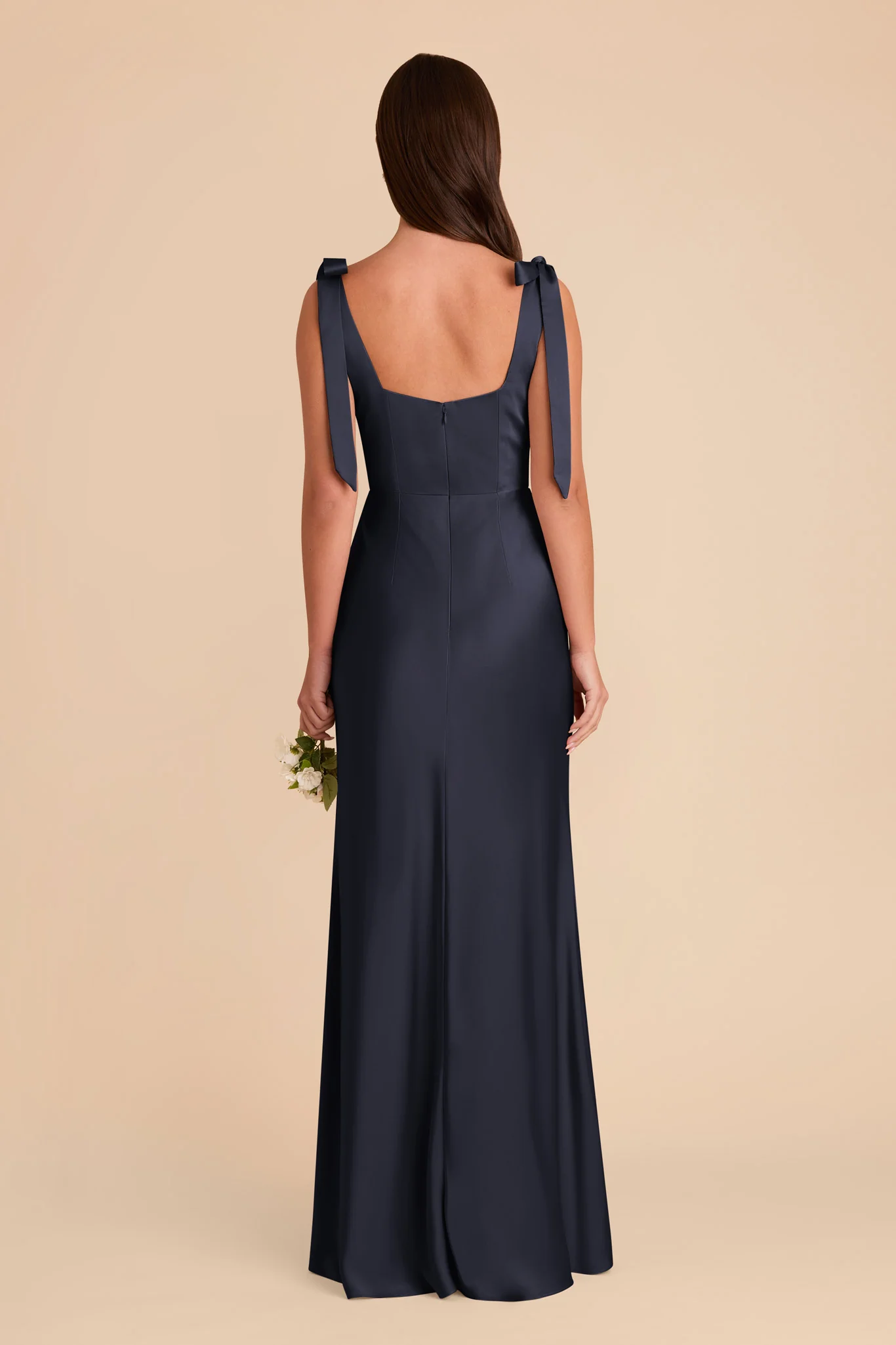 Alex Matte Satin Dress - Navy - Image 6