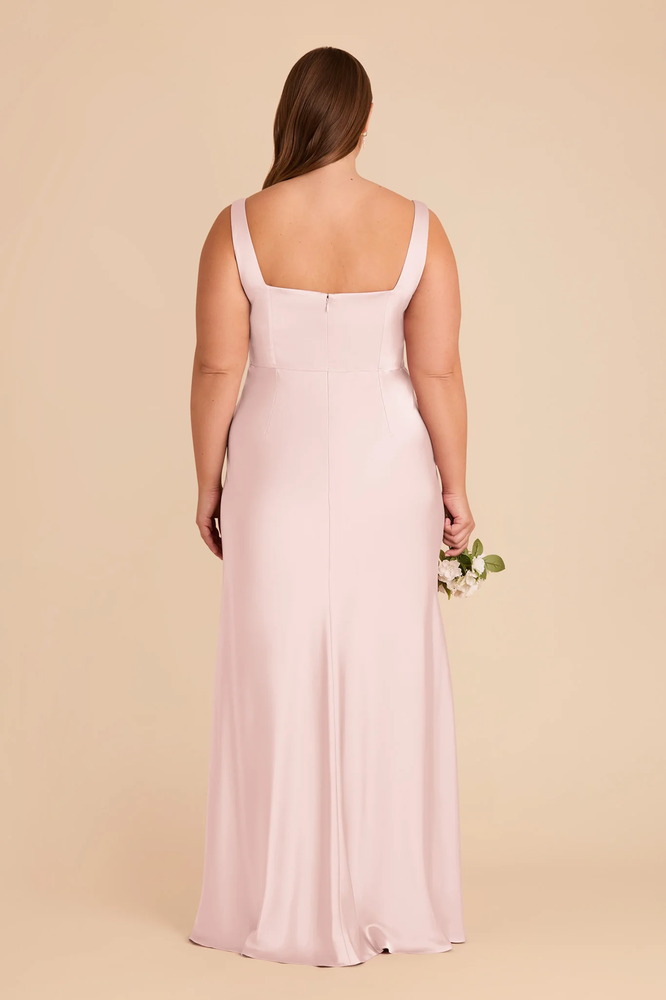 Alex Matte Satin Dress - Pale Blush - Image 9