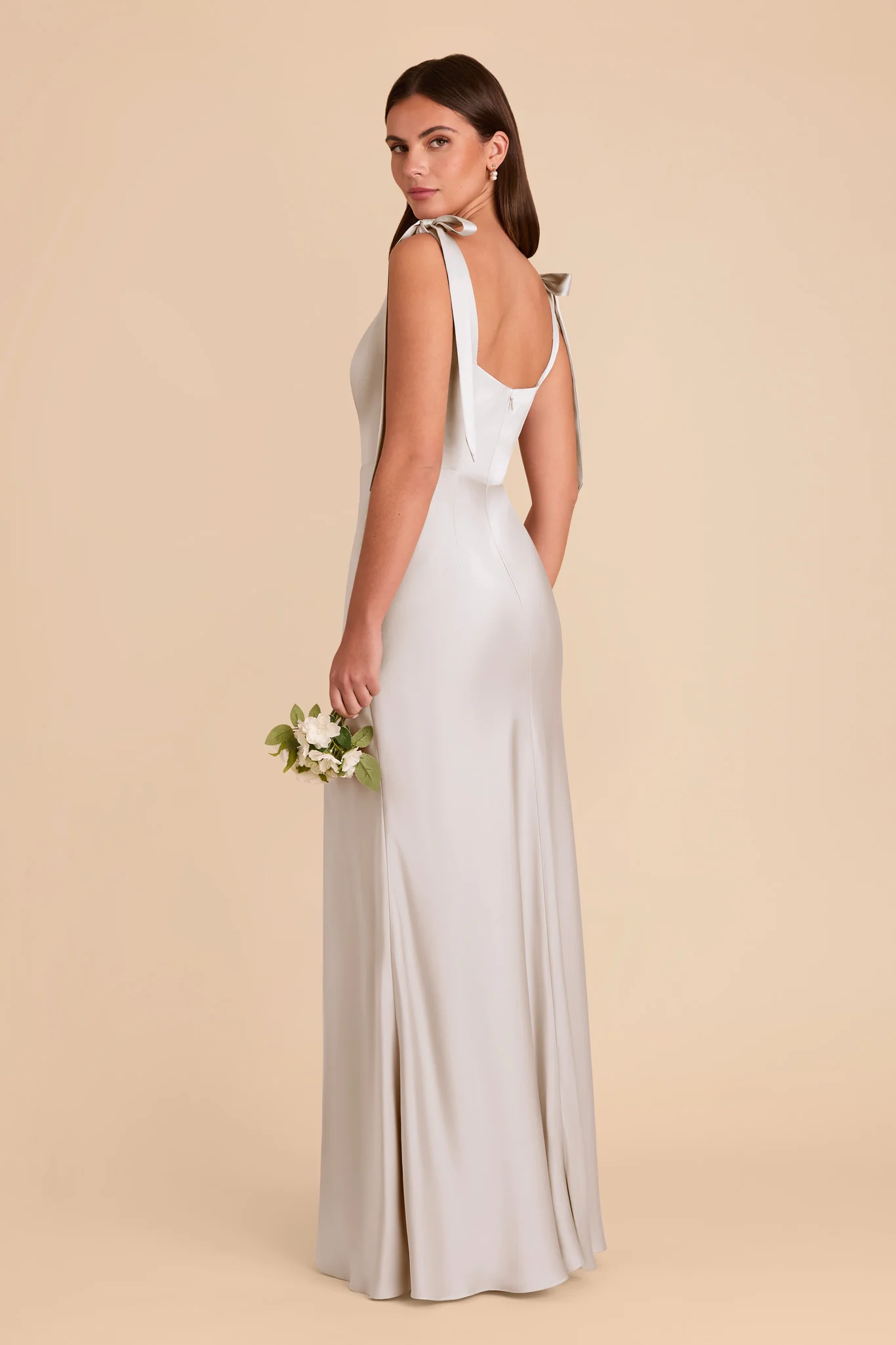 Alex Matte Satin Dress - Platinum - Image 5
