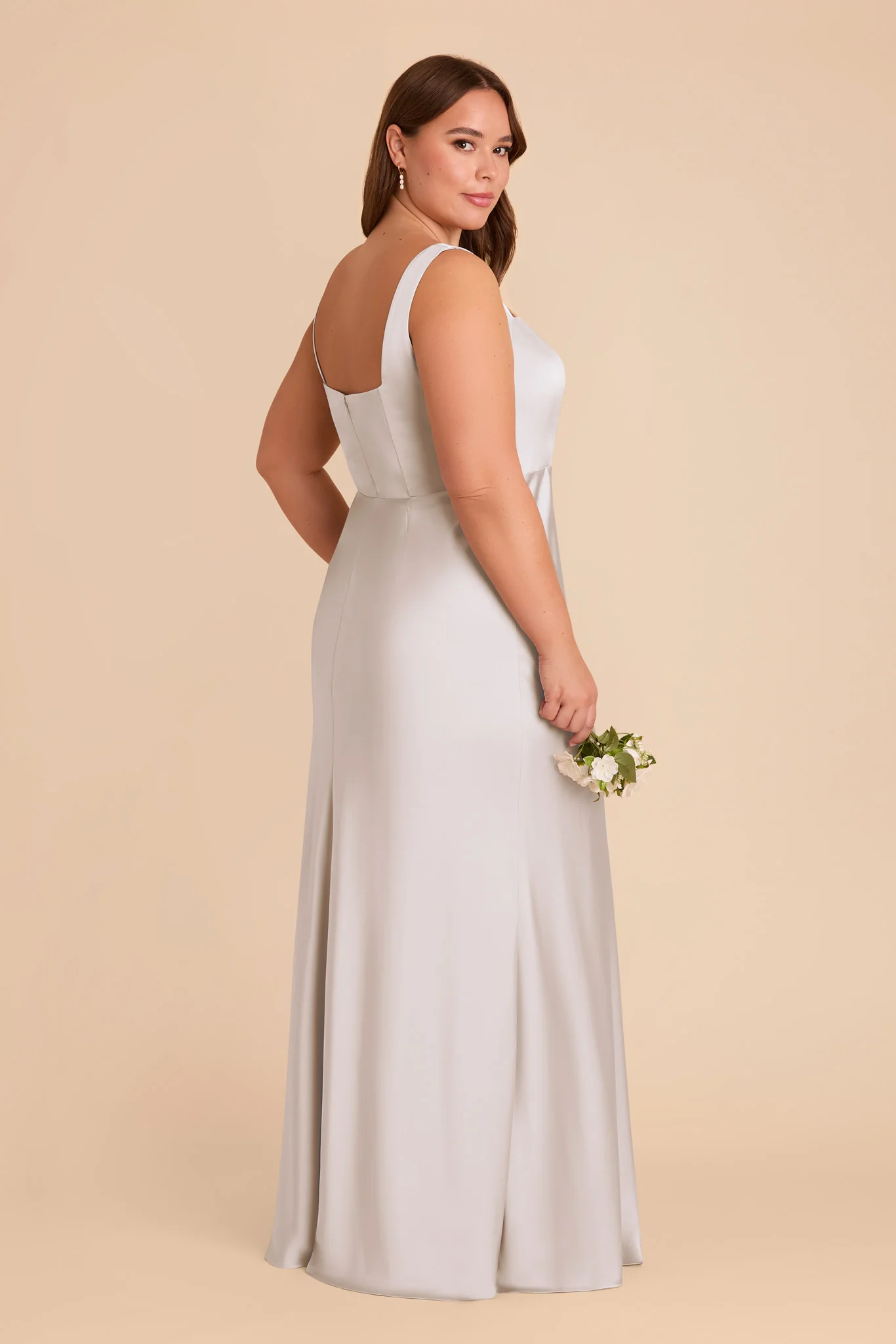 Alex Matte Satin Dress - Platinum - Image 9