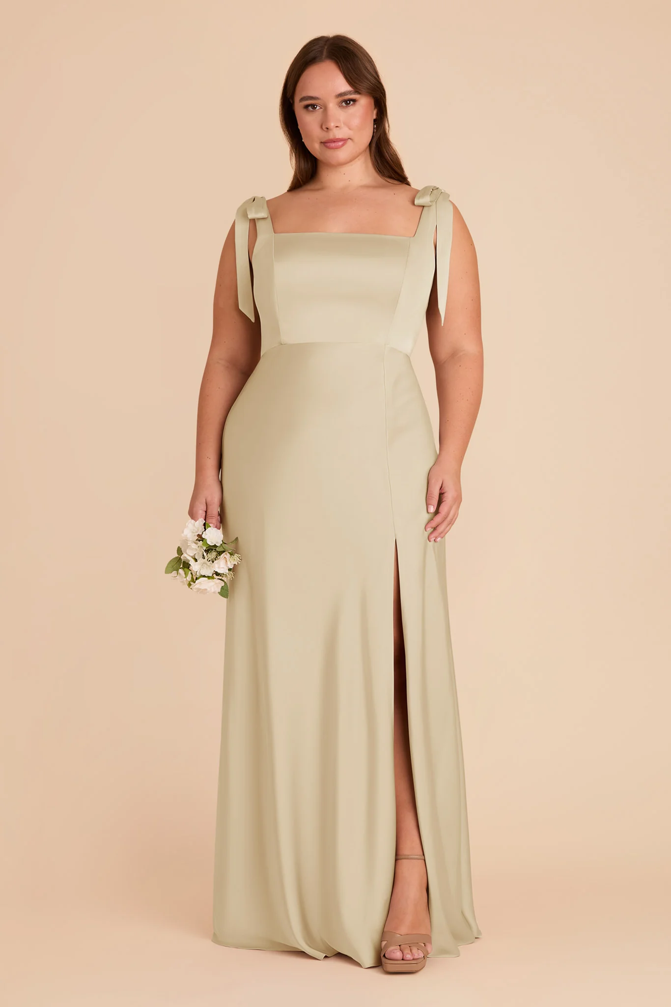 Alex Matte Satin Dress - Prosecco - Image 8