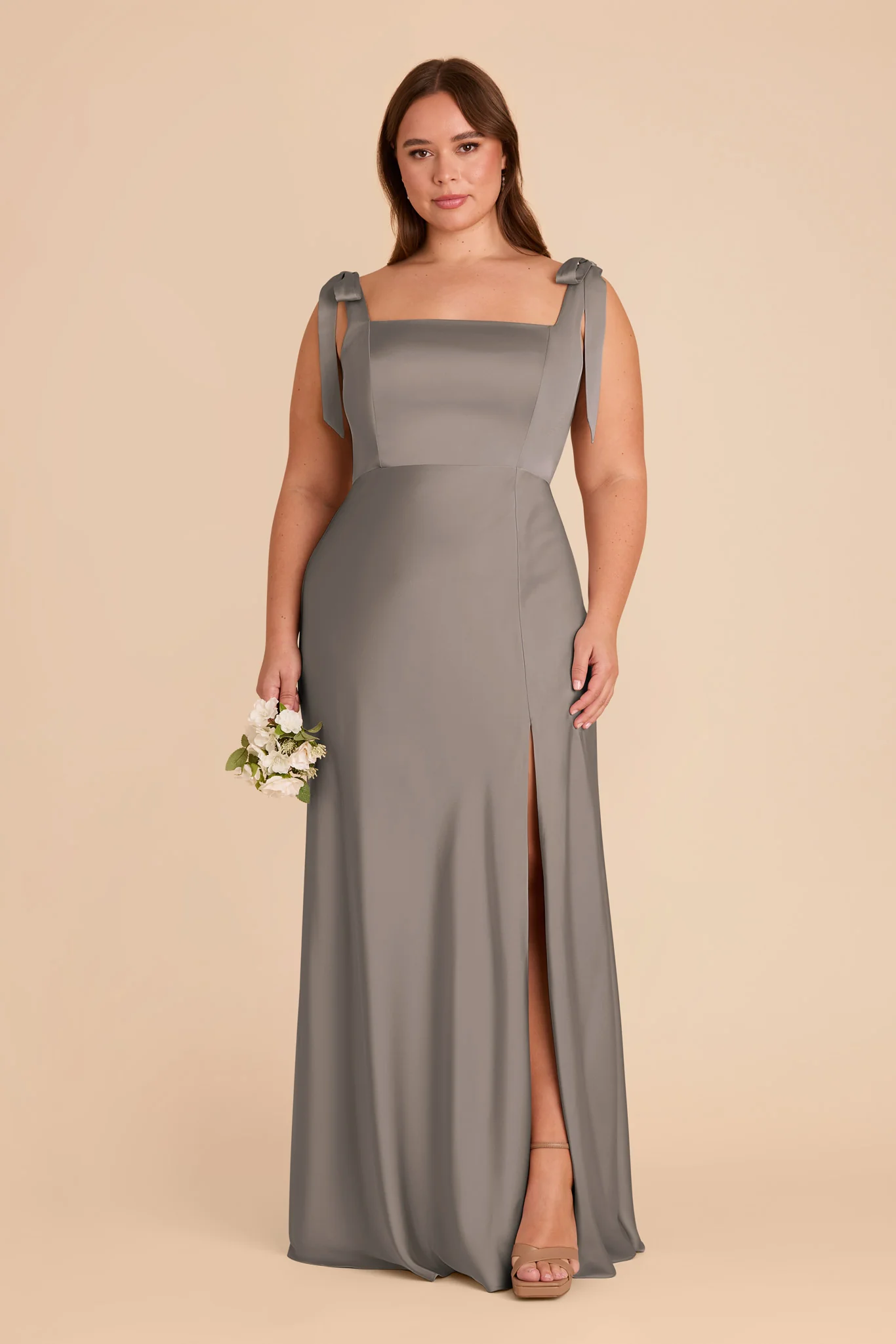 Alex Matte Satin Dress - Quartz - Image 2