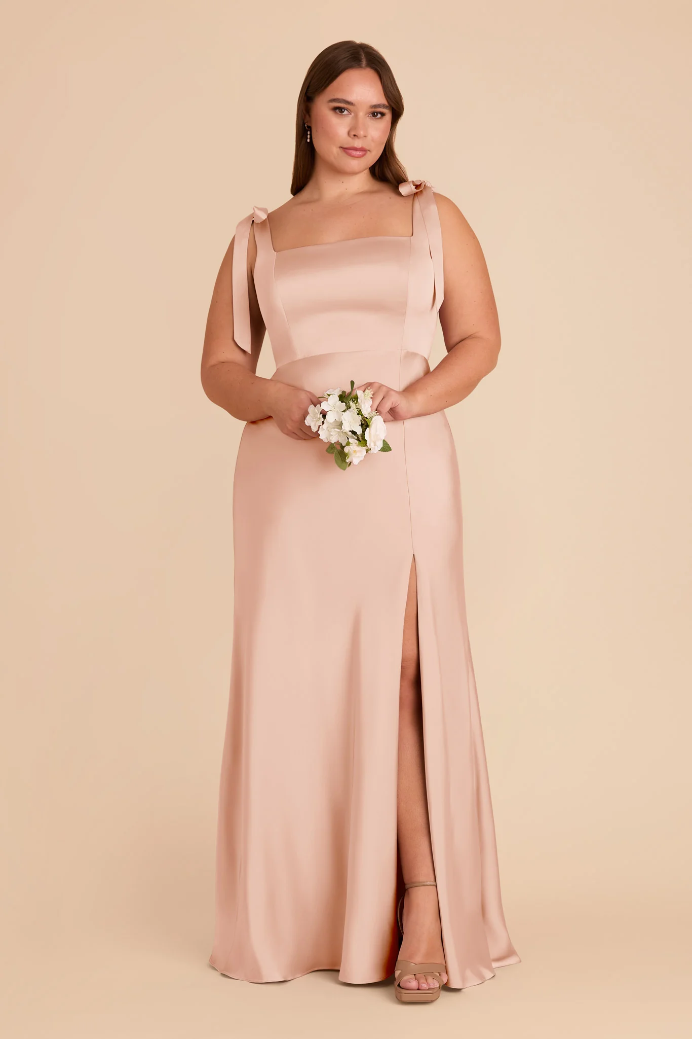Alex Matte Satin Dress - Rose Gold - Image 2