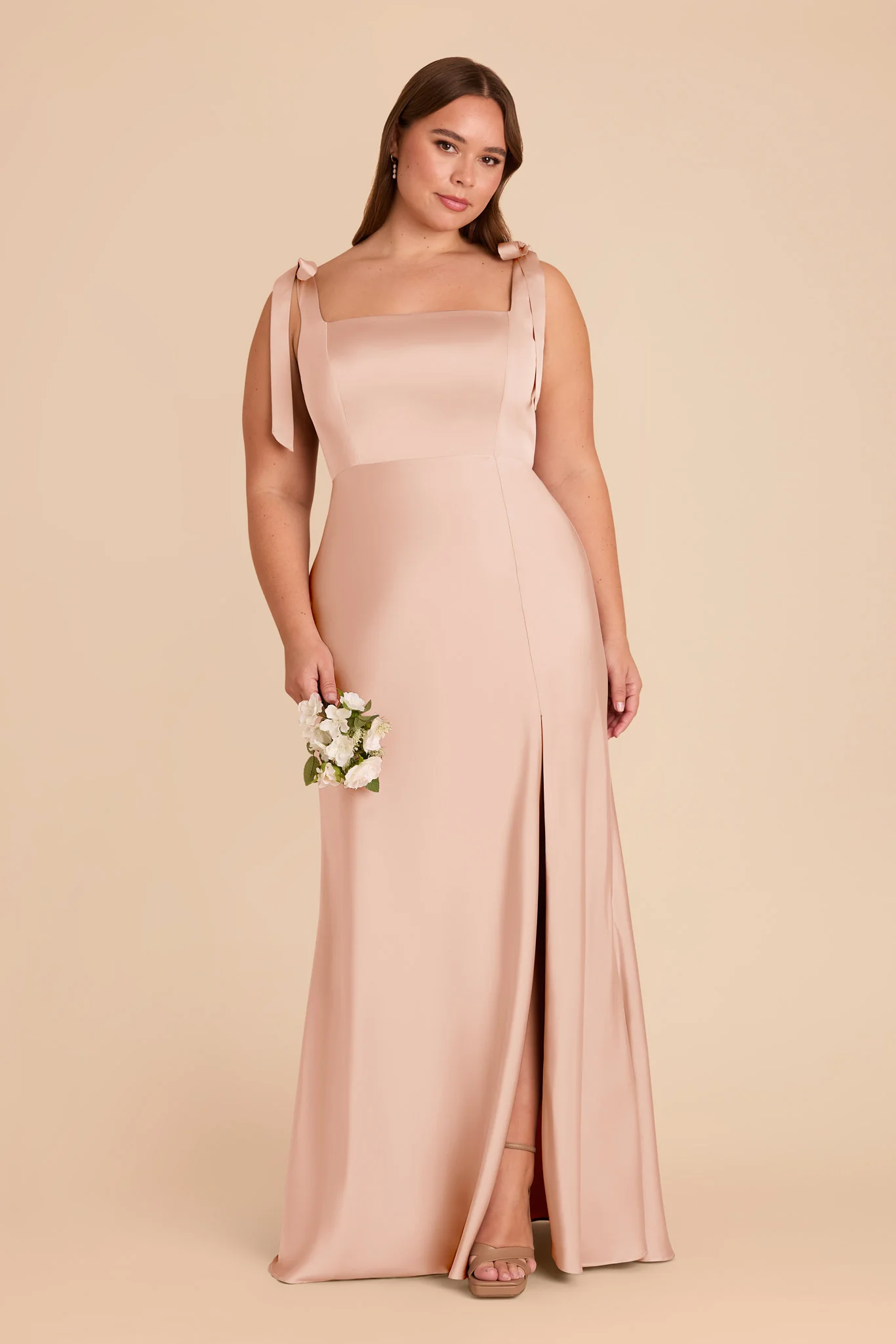 Alex Matte Satin Dress - Rose Gold - Image 6