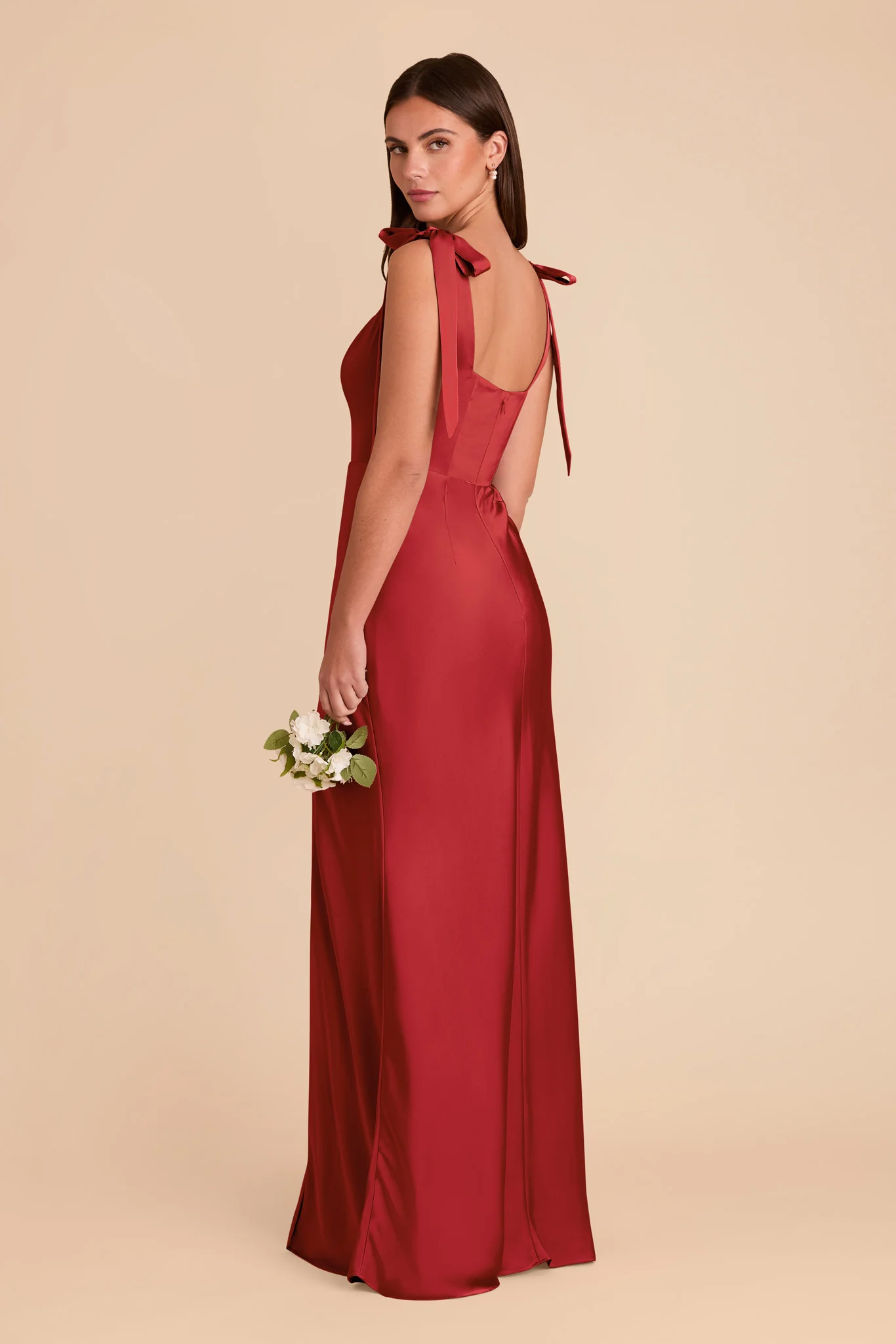 Alex Matte Satin Dress - Ruby Red - Image 4