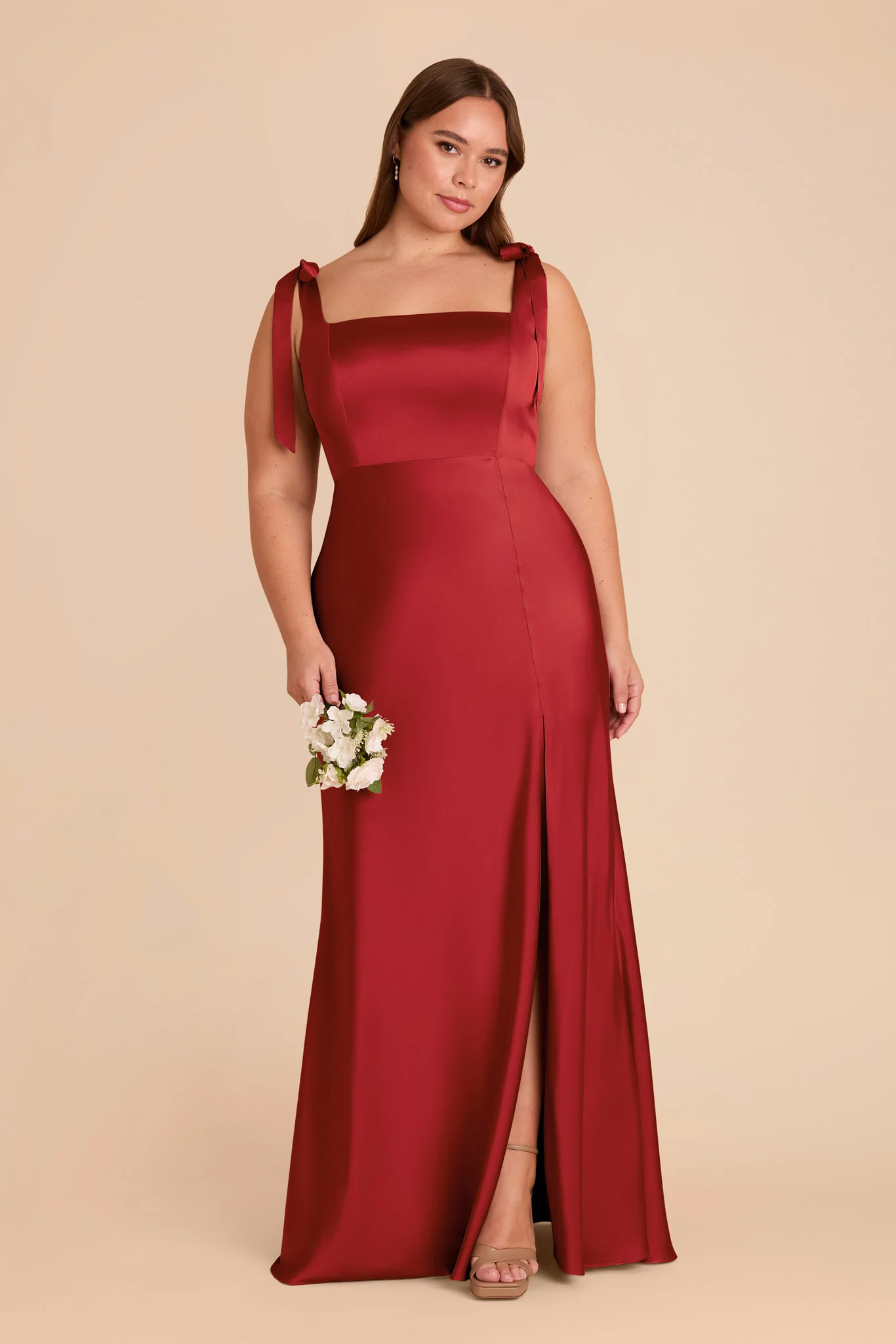 Alex Matte Satin Dress - Ruby Red - Image 6