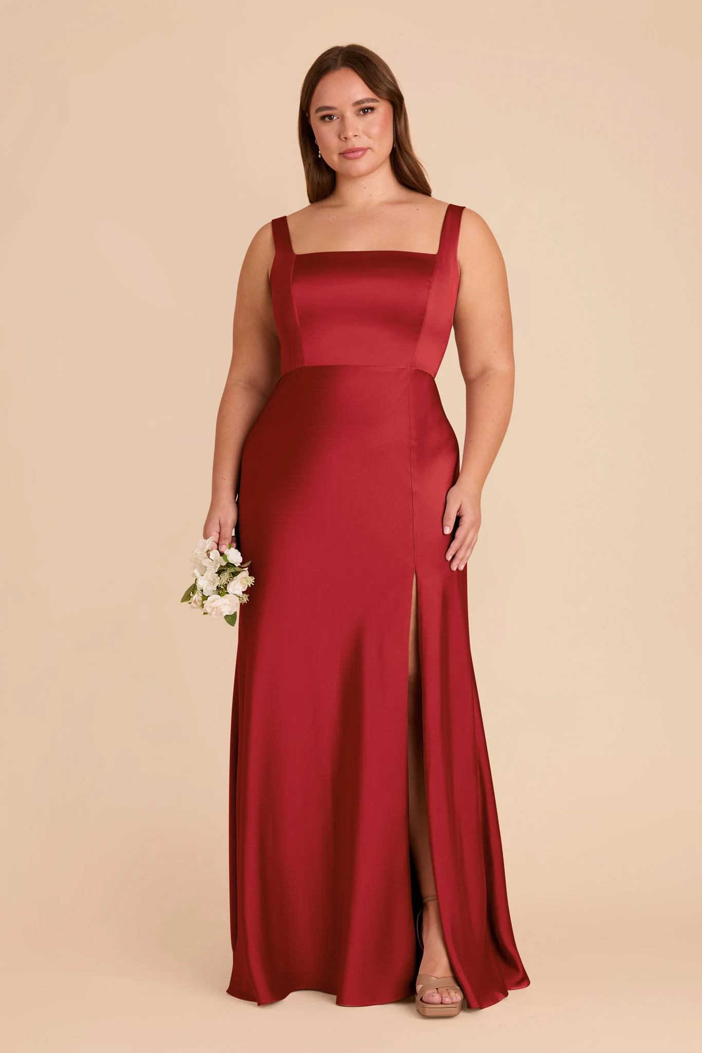 Alex Matte Satin Dress - Ruby Red - Image 7