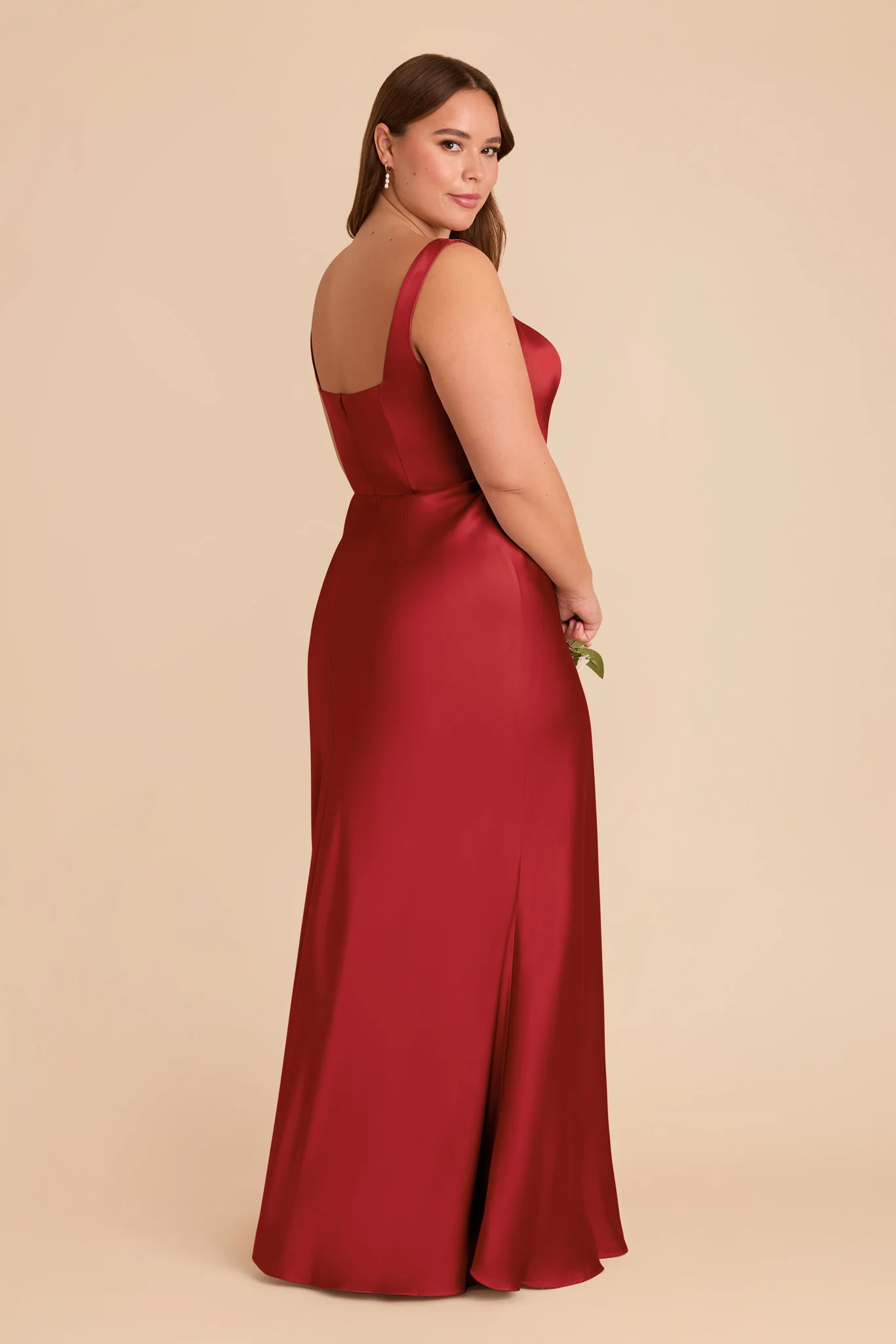 Alex Matte Satin Dress - Ruby Red - Image 8