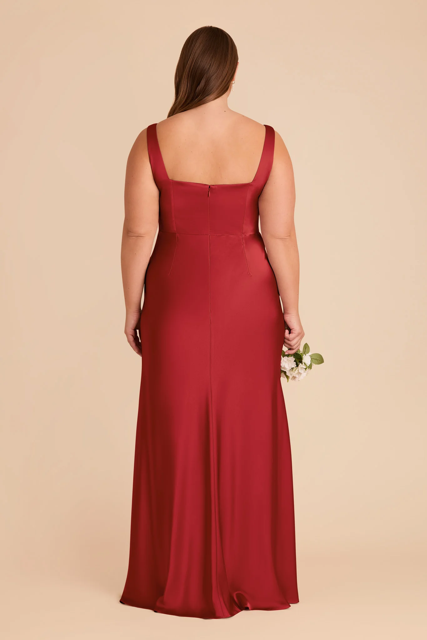 Alex Matte Satin Dress - Ruby Red - Image 9