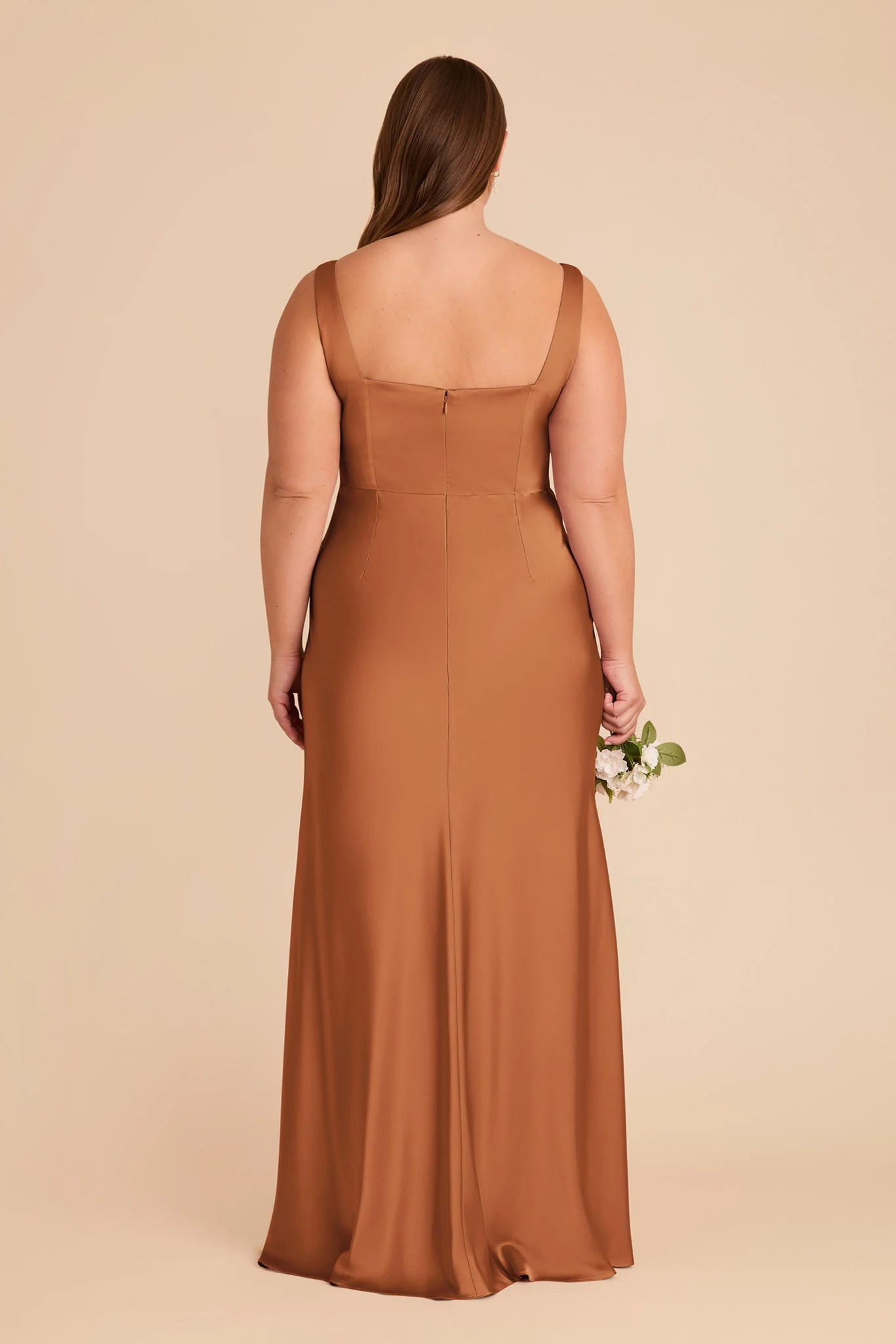 Alex Matte Satin Dress - Rust - Image 9