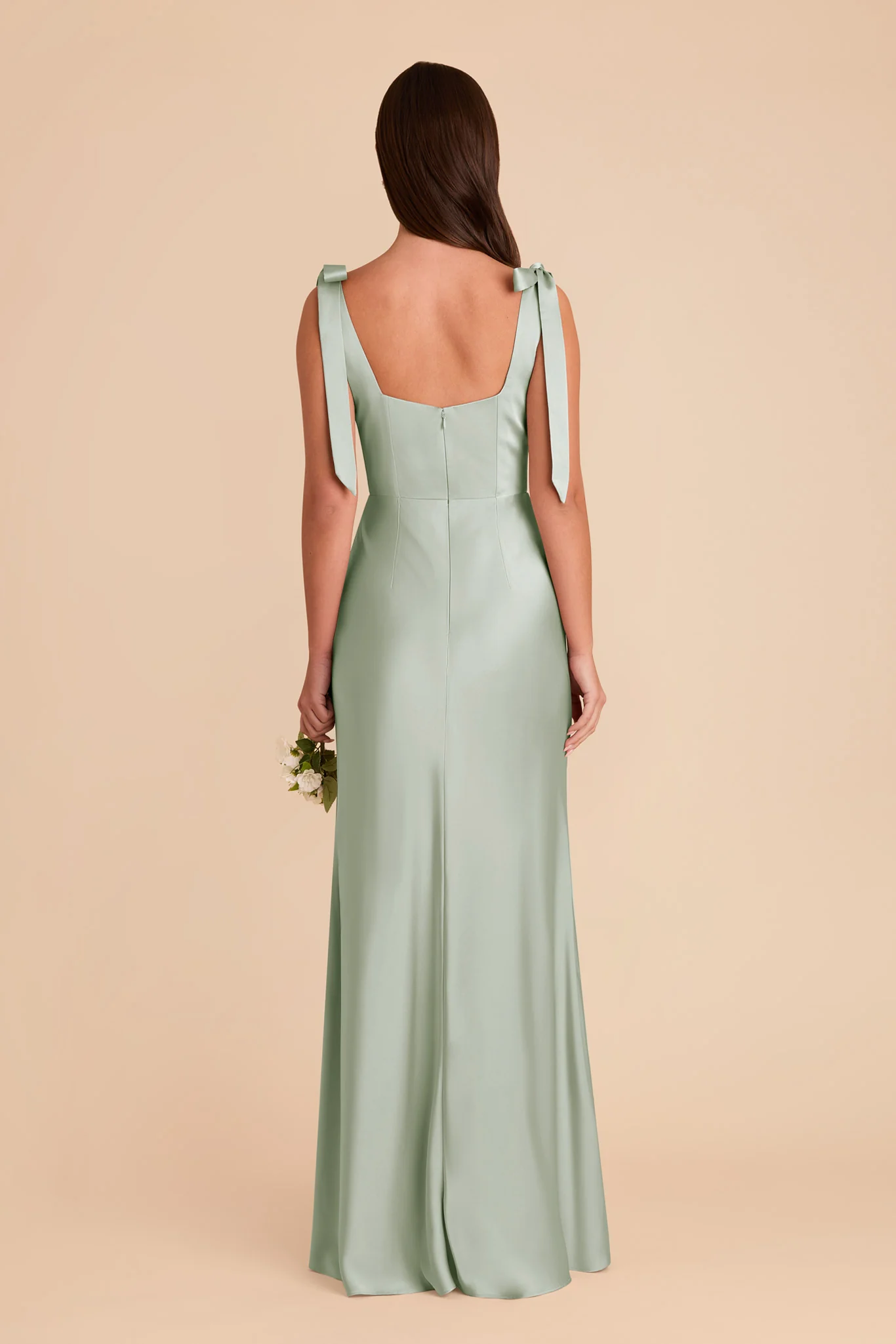 Alex Matte Satin Dress - Sage - Image 6