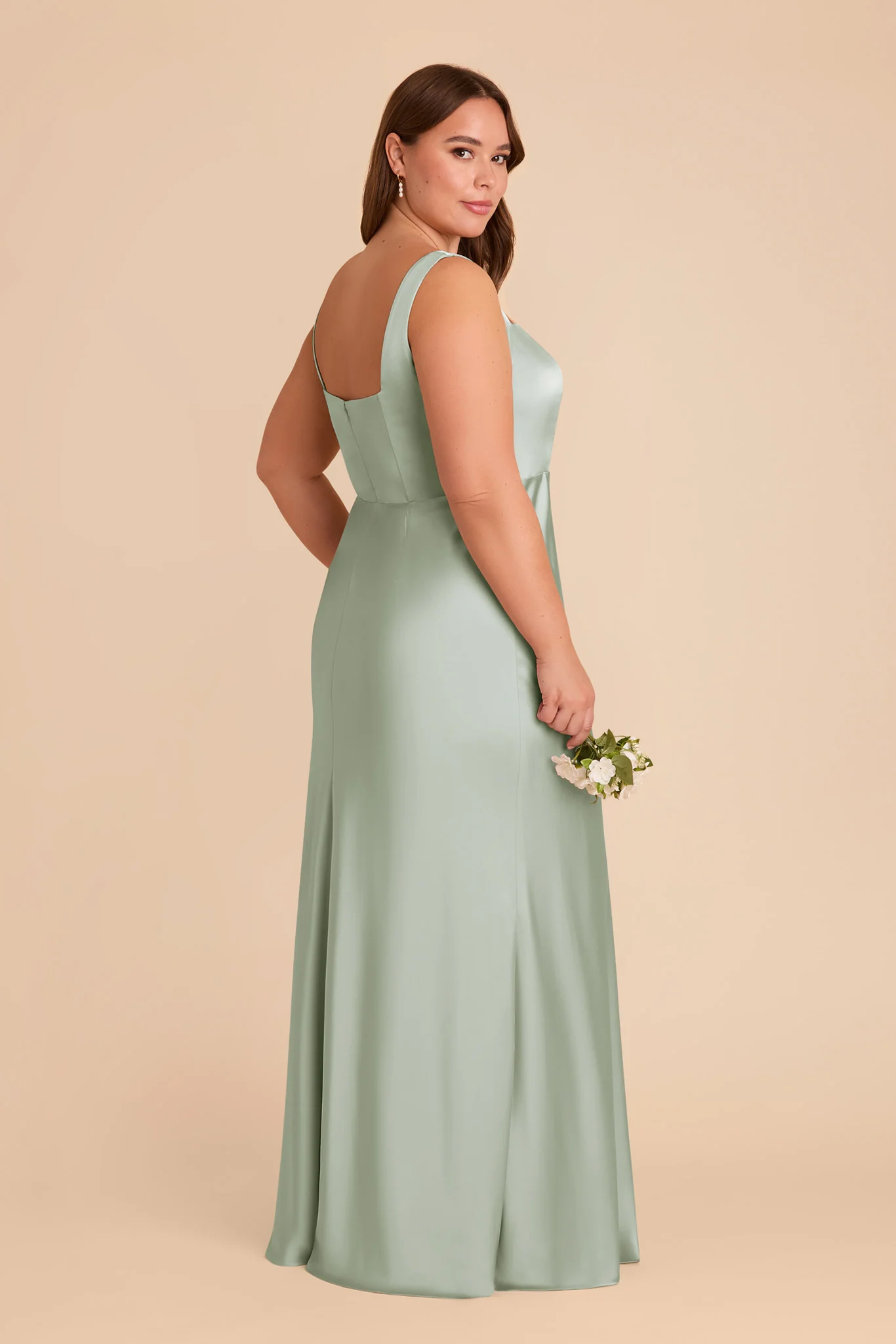 Alex Matte Satin Dress - Sage - Image 9