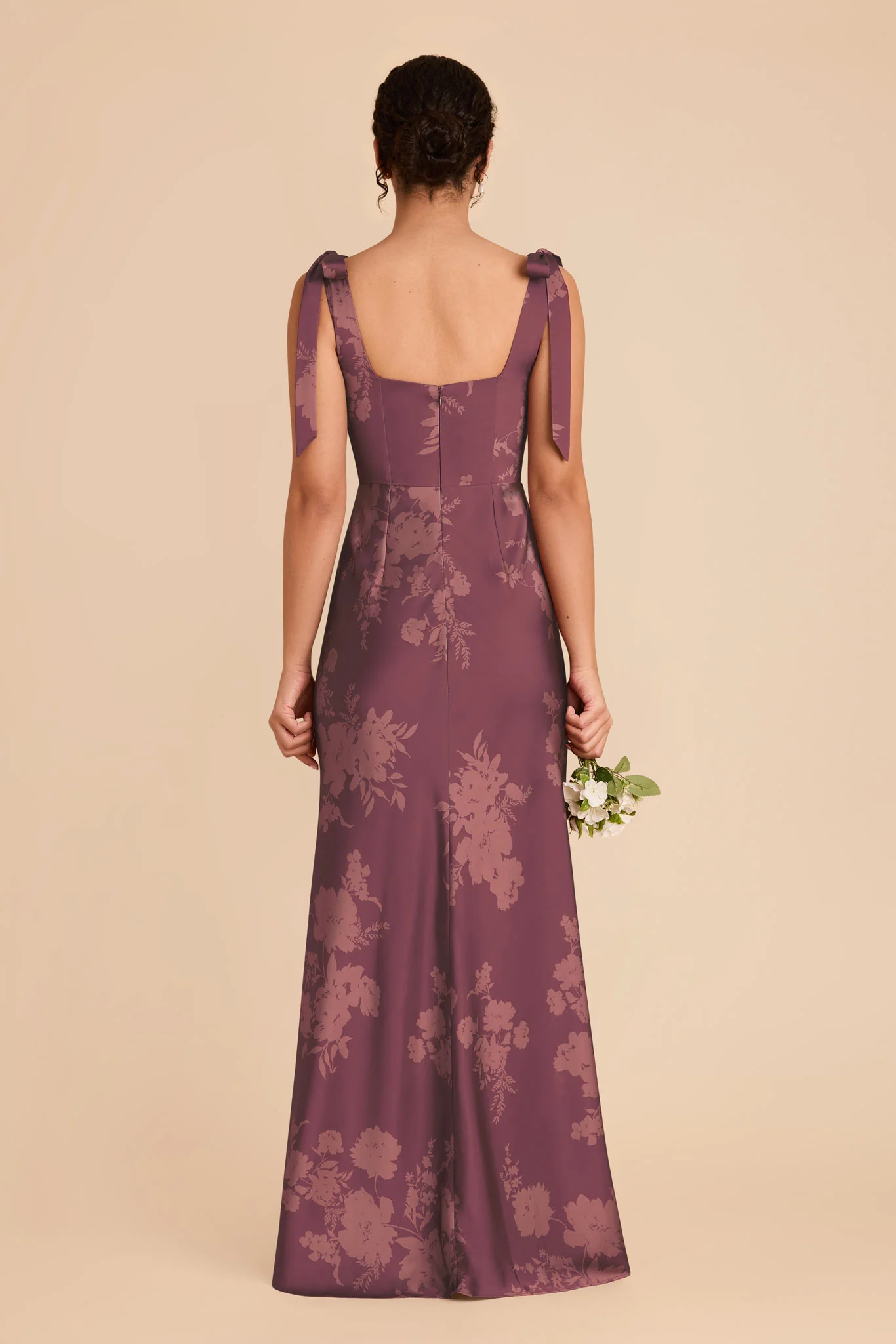 Alex Matte Satin Dress - Sangria Whimsical Blooms - Image 4