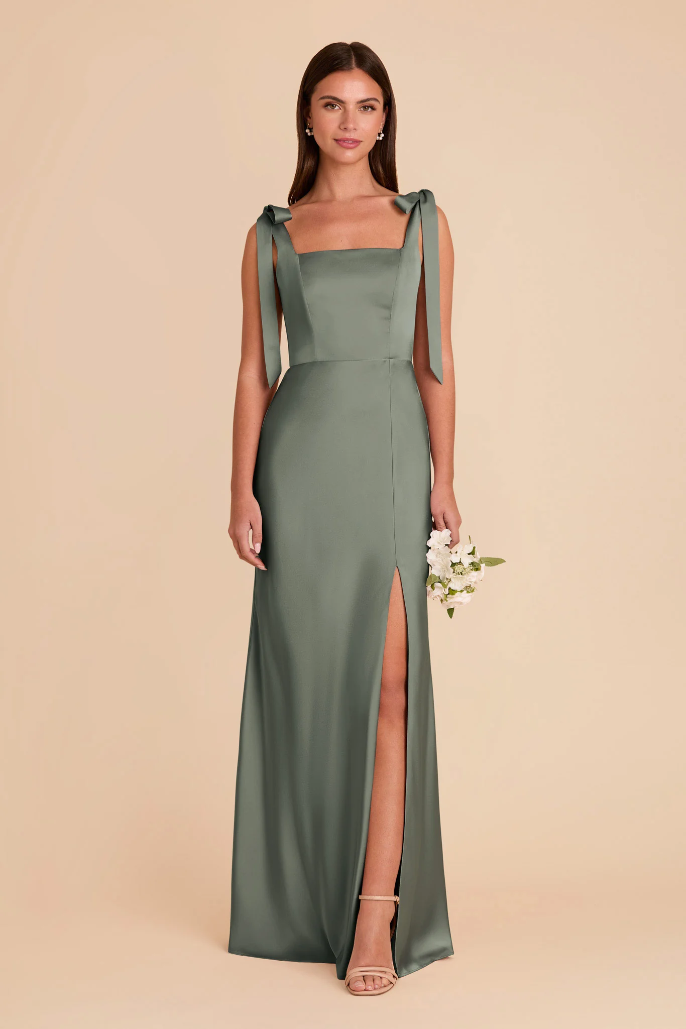 Alex Matte Satin Dress - Sea Glass