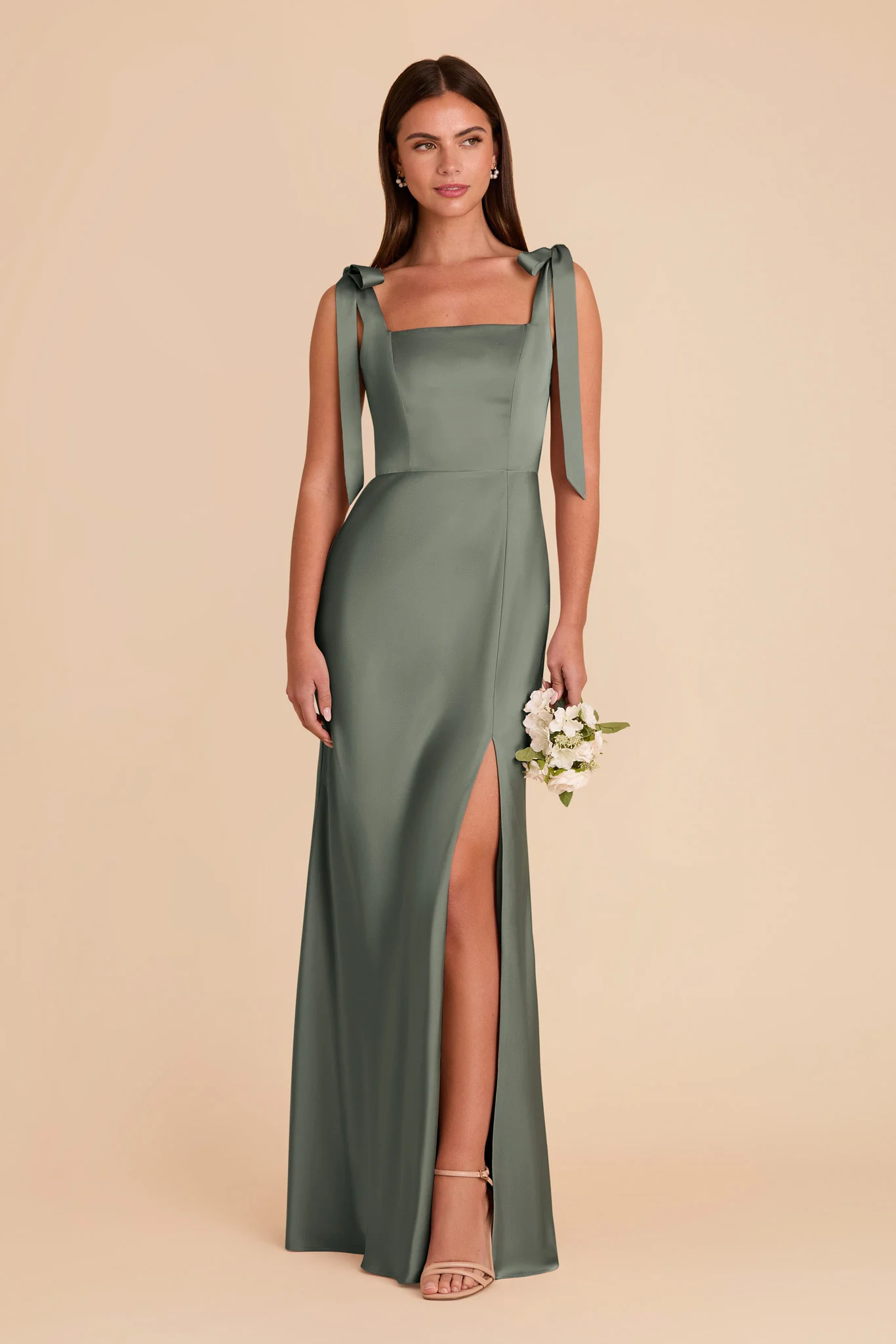 Alex Matte Satin Dress - Sea Glass - Image 3
