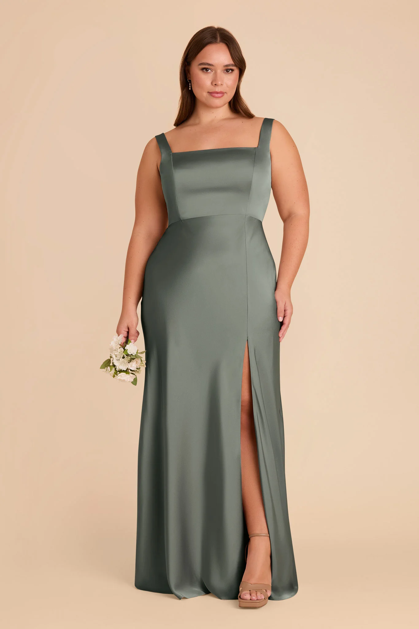 Alex Matte Satin Dress - Sea Glass - Image 6