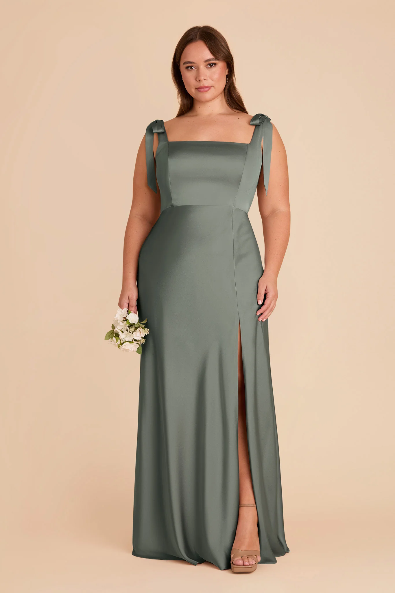 Alex Matte Satin Dress - Sea Glass - Image 7