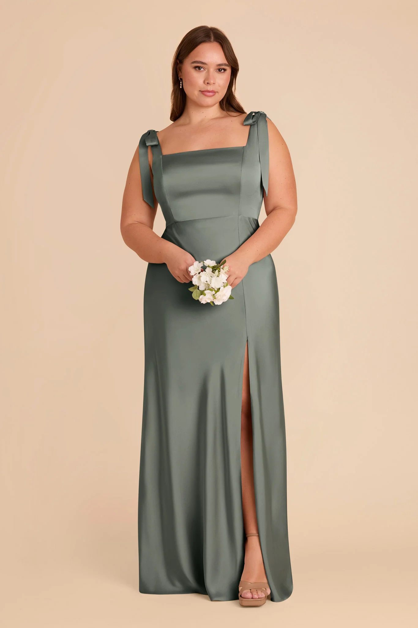 Alex Matte Satin Dress - Sea Glass - Image 8