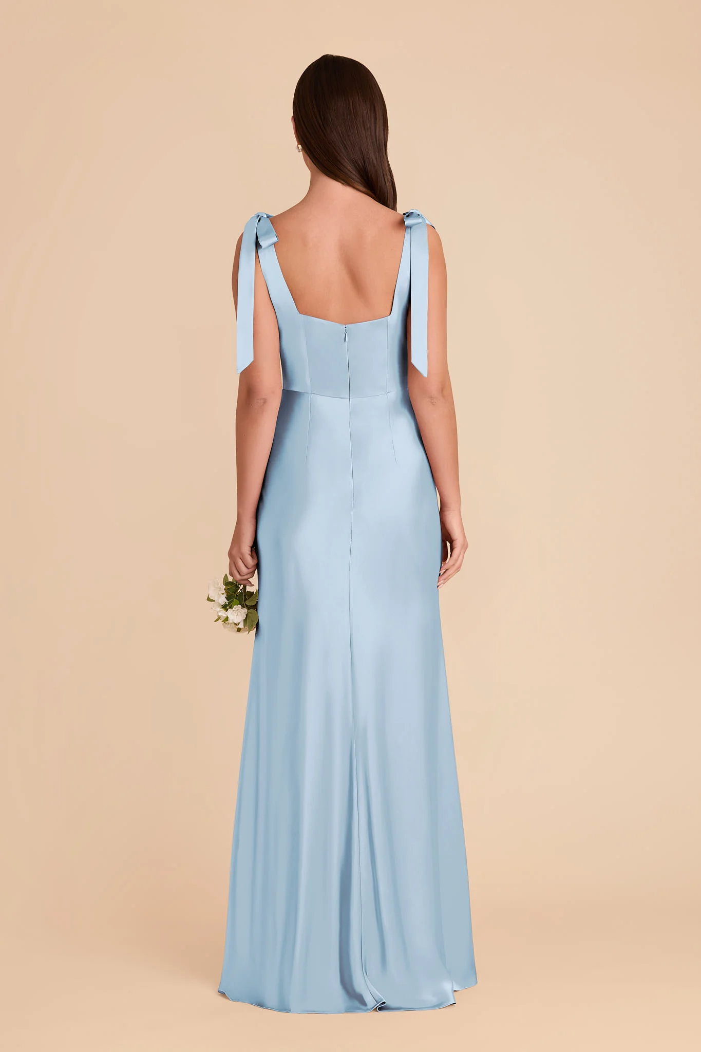 Alex Matte Satin Dress - Sky Blue - Image 5