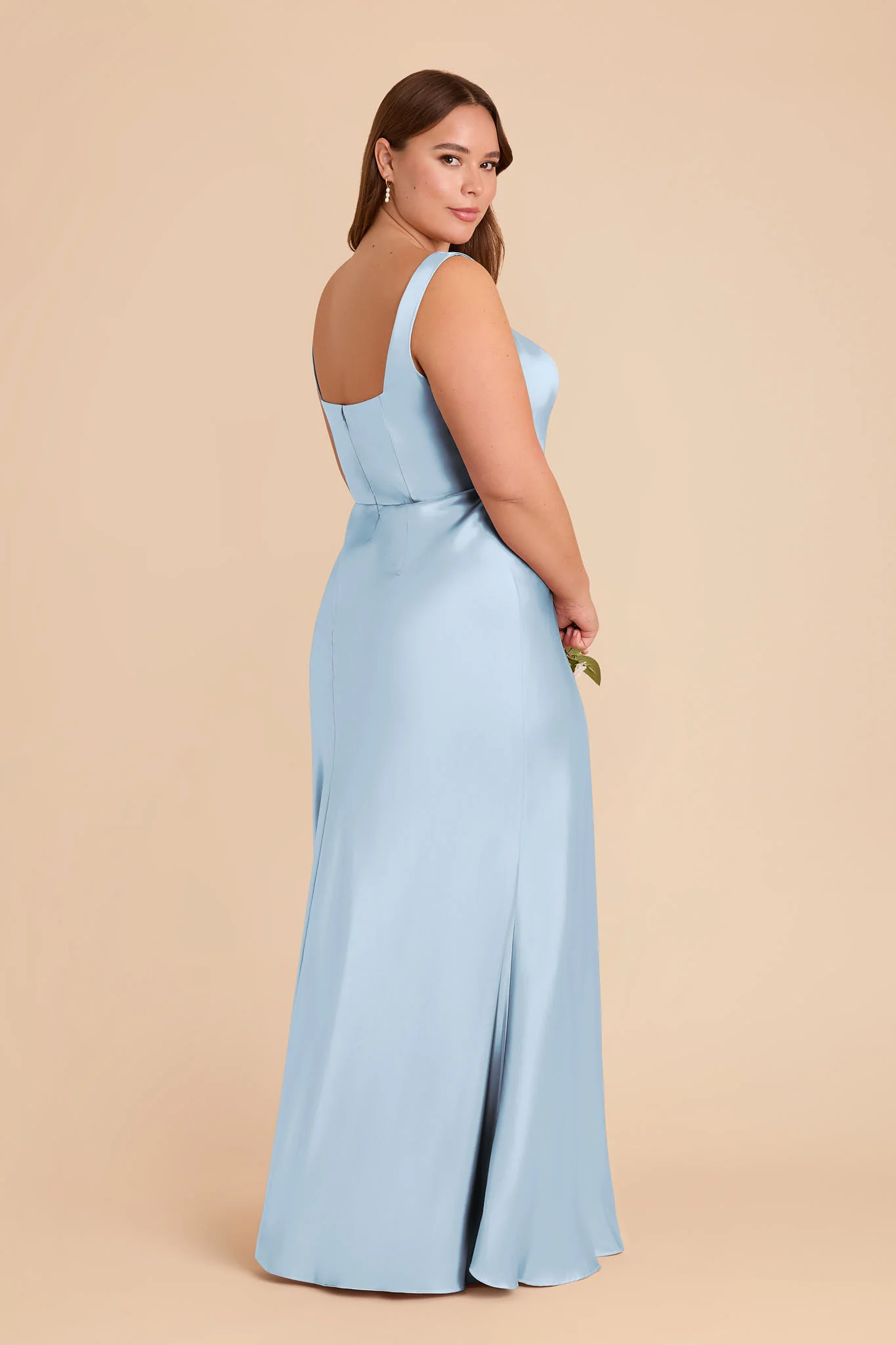 Alex Matte Satin Dress - Sky Blue - Image 8