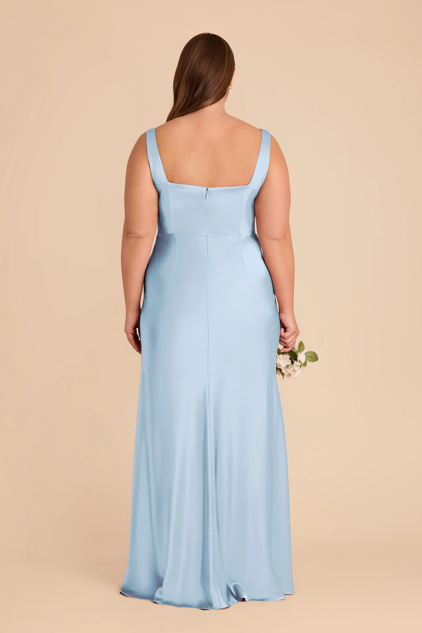 Alex Matte Satin Dress - Sky Blue - Image 9