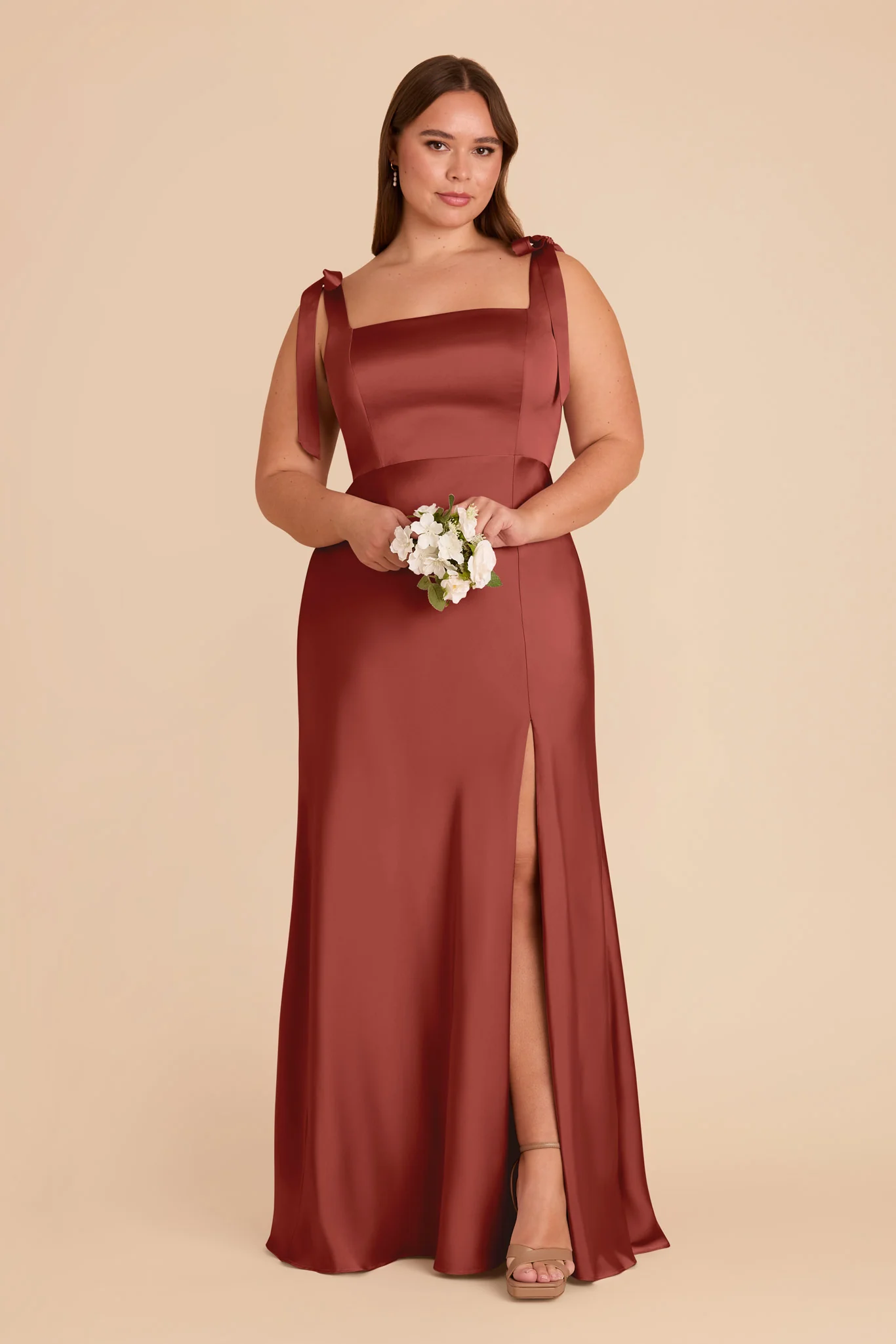 Alex Matte Satin Dress - Spice - Image 6