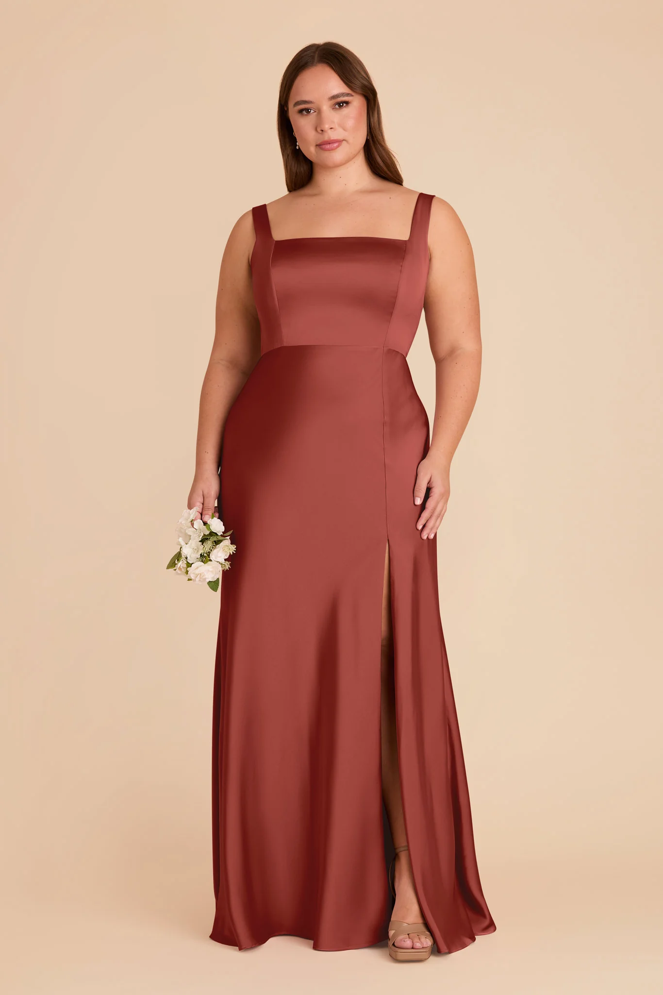 Alex Matte Satin Dress - Spice - Image 7
