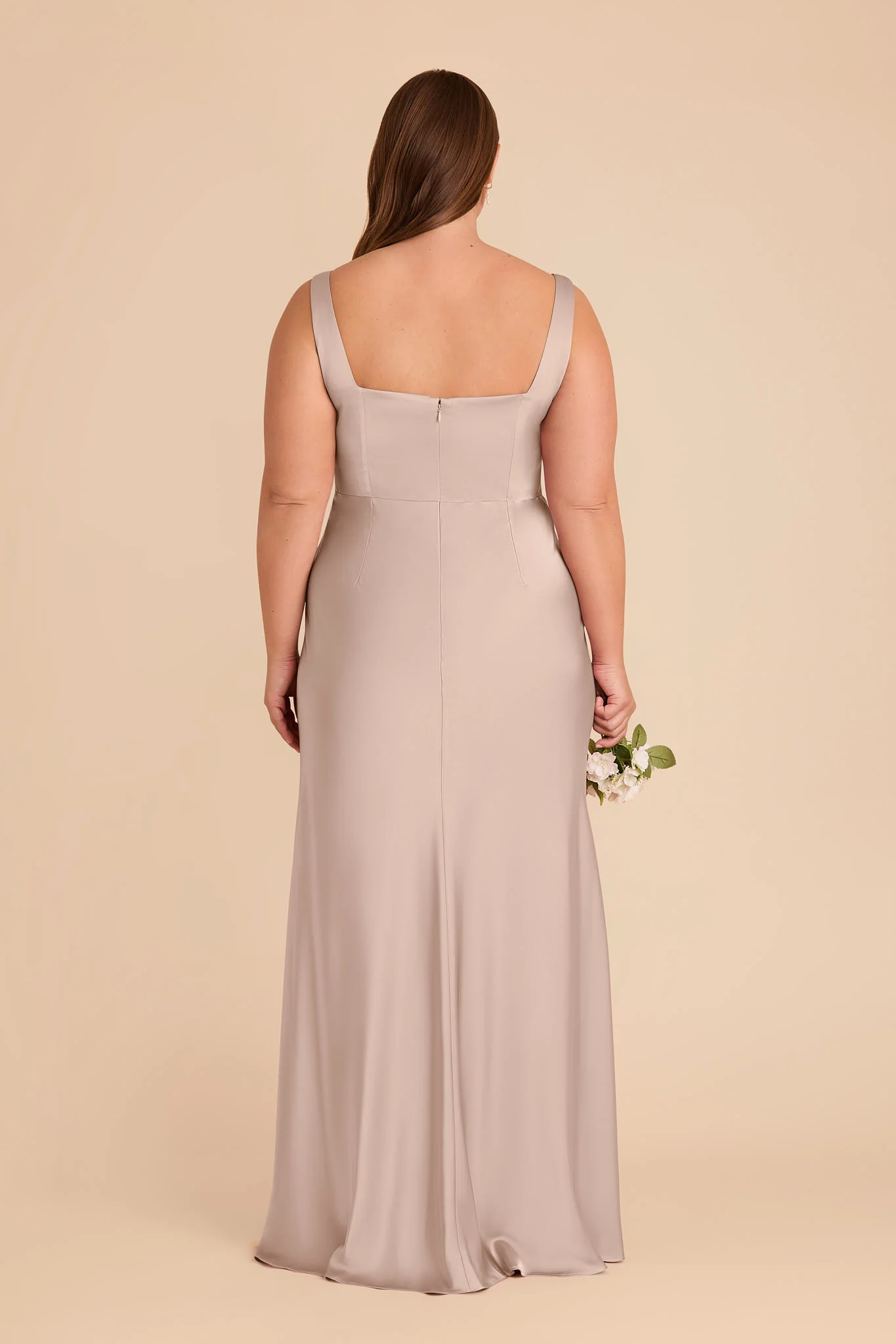 Alex Matte Satin Dress - Taupe - Image 8