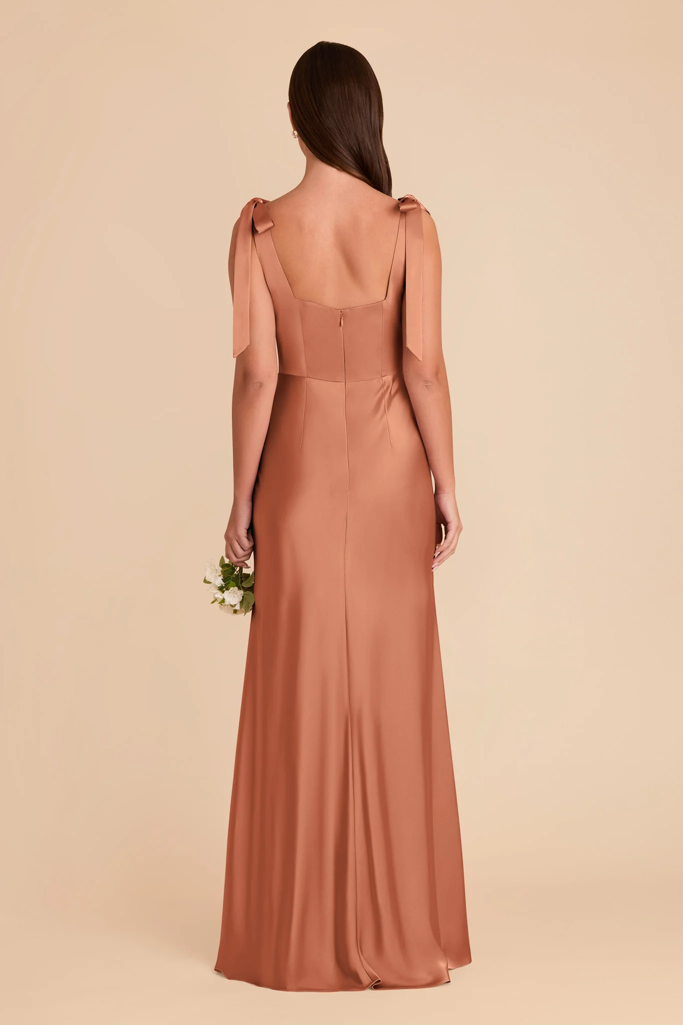Alex Matte Satin Dress - Terracotta - Image 5