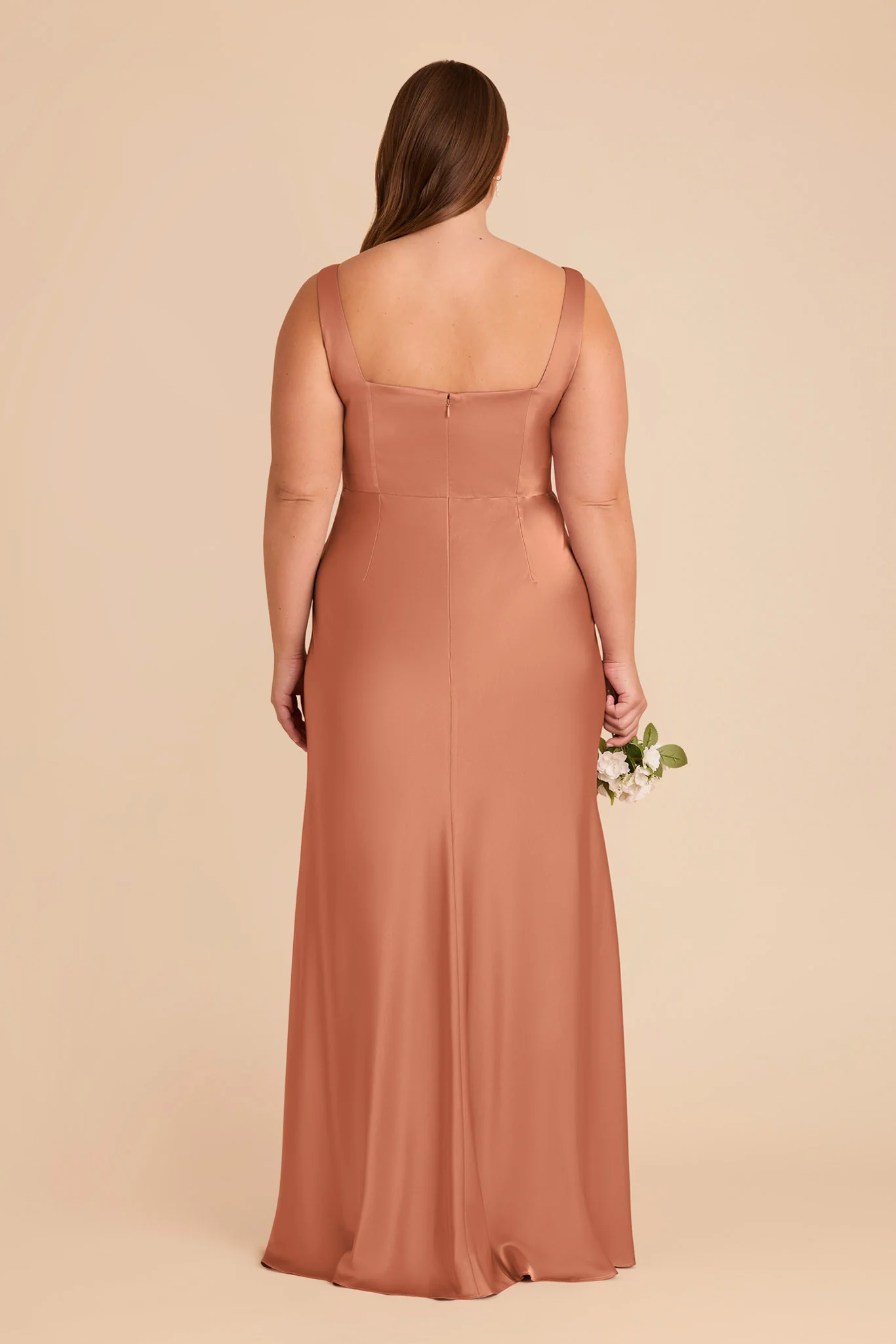 Alex Matte Satin Dress - Terracotta - Image 9