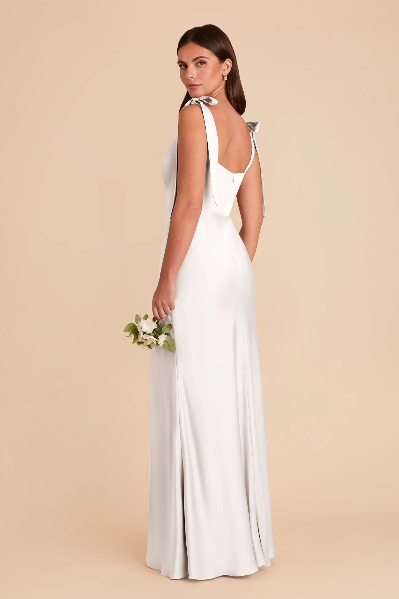 Alex Matte Satin Dress - White - Image 5