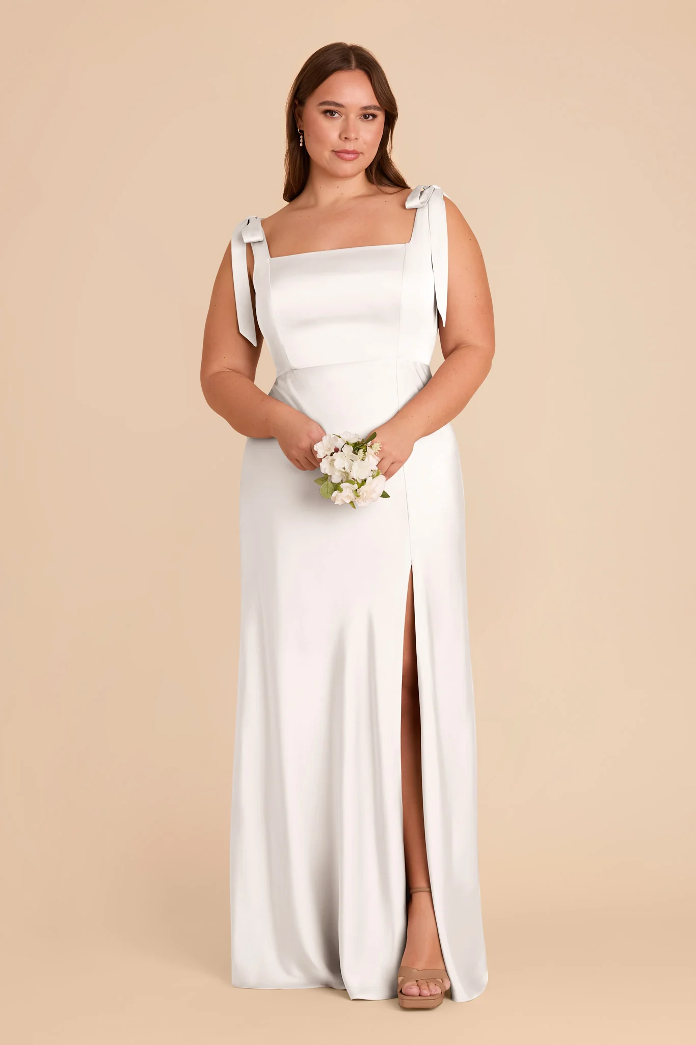 Alex Matte Satin Dress - White - Image 7