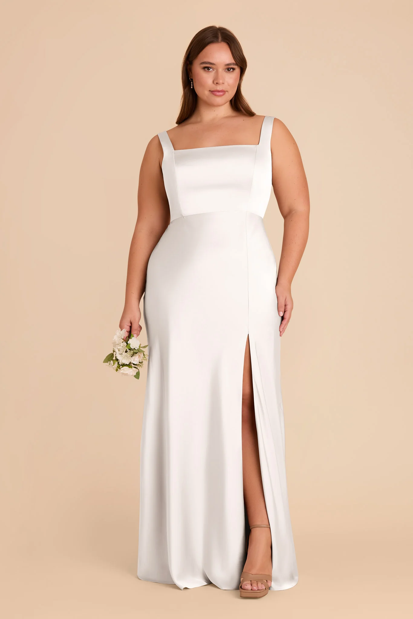 Alex Matte Satin Dress - White - Image 8